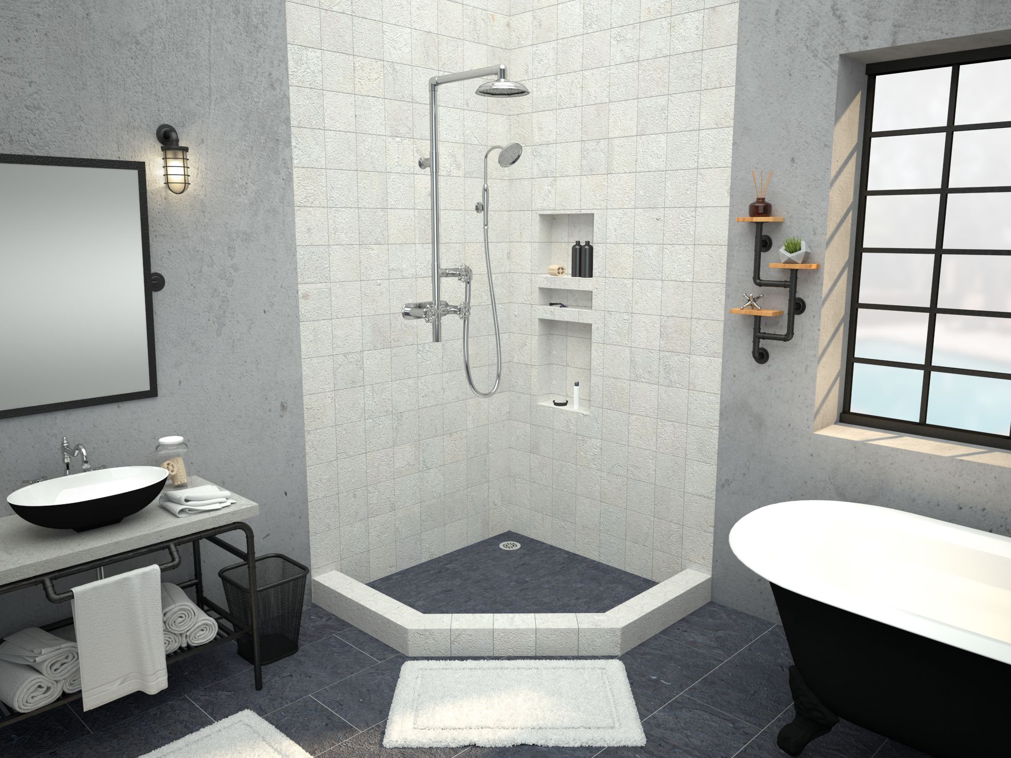 Tileable Corner Shower Seat