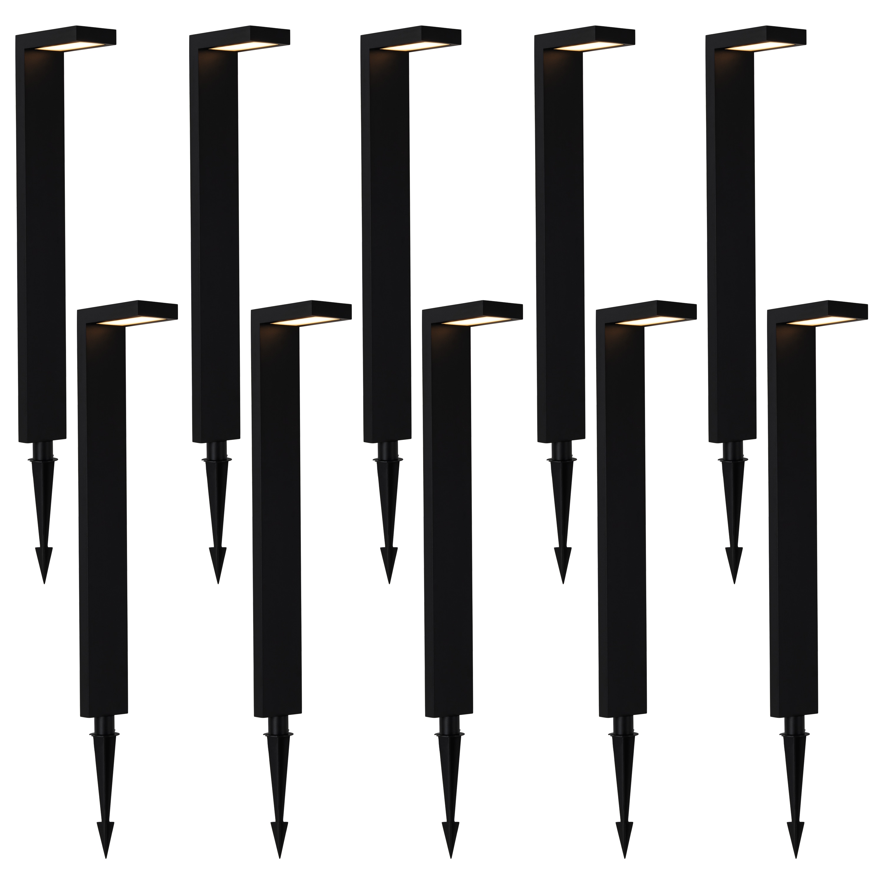 C Cattleya LLA2515-JES-10L 10 -Pack 450 -Lumens 4.5 -Watt Matte Black Low voltage Hardwired LED Outdoor Path Light Kit ( 3000-K )