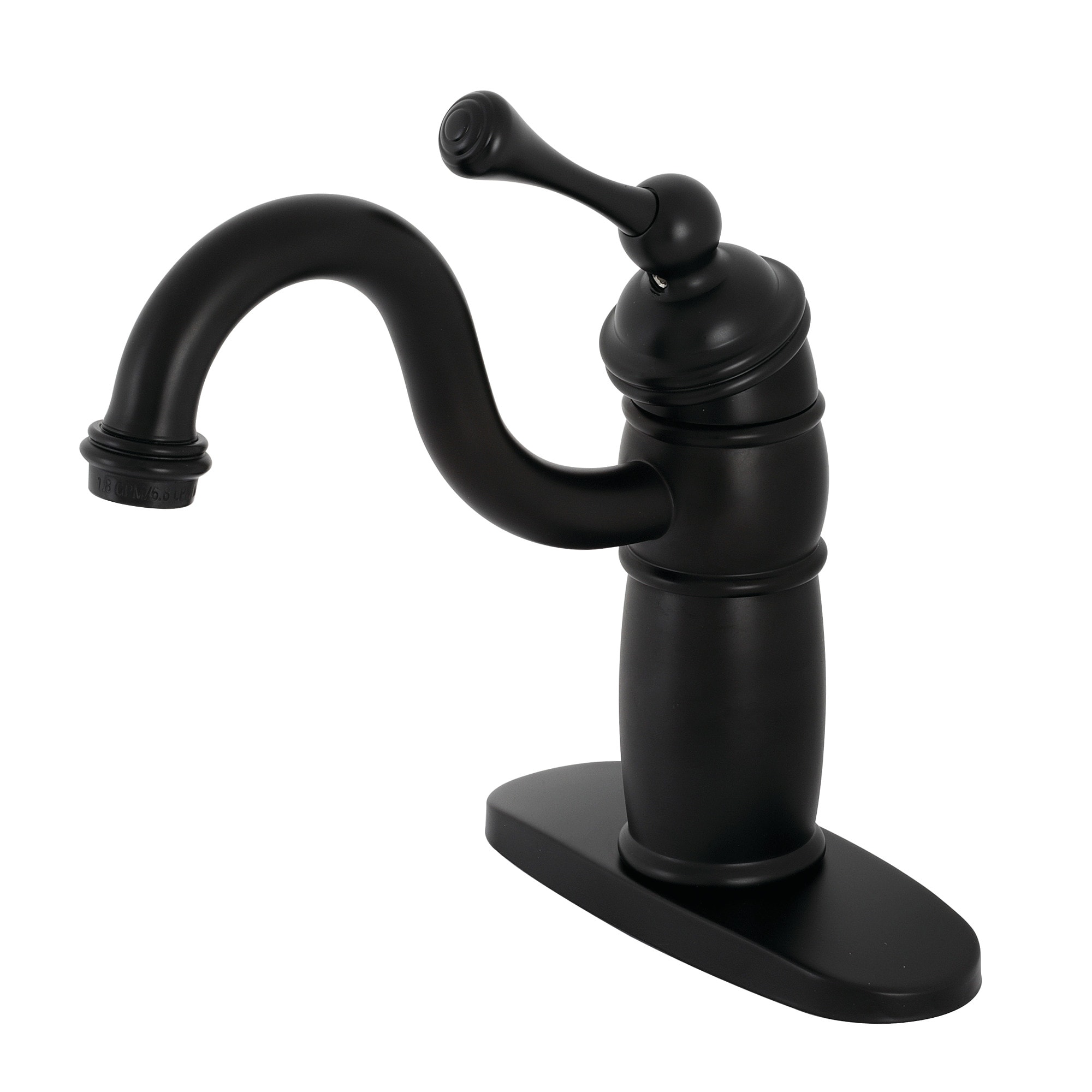 Kingston Brass WLKB1480BL Vintage Matte black Single Handle Deck-mount Bar and Prep Kitchen Faucet ( Deck Plate Included )