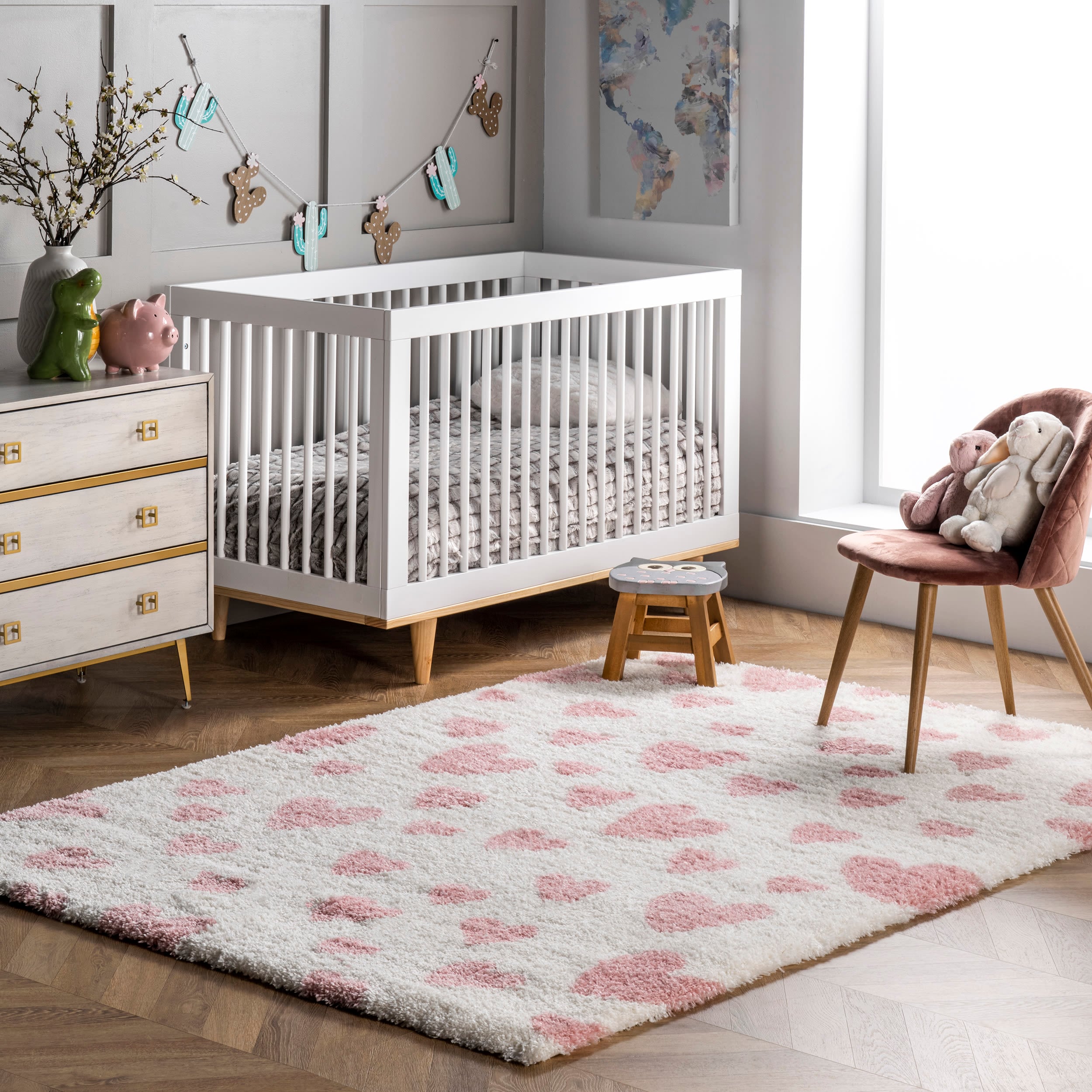 nuLOOM OZAS09A-406 4 x 6 (ft) Loomed Polyester Pink Rectangular Indoor Geometric Area rug
