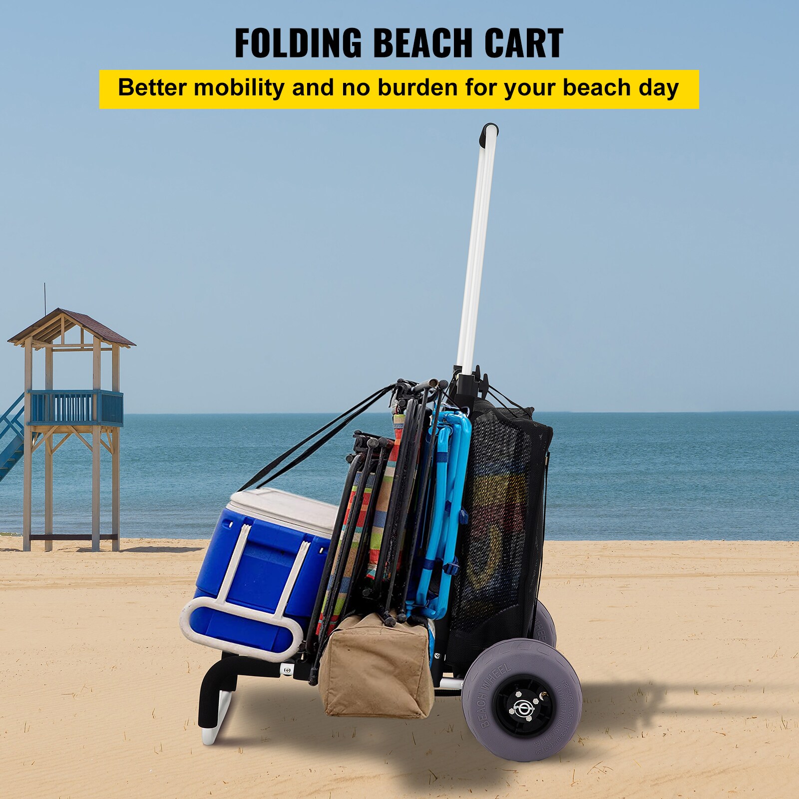 Beach Cart TPU 15 x 15-IN 165lbs Wheelbarrows & Yard Carts at