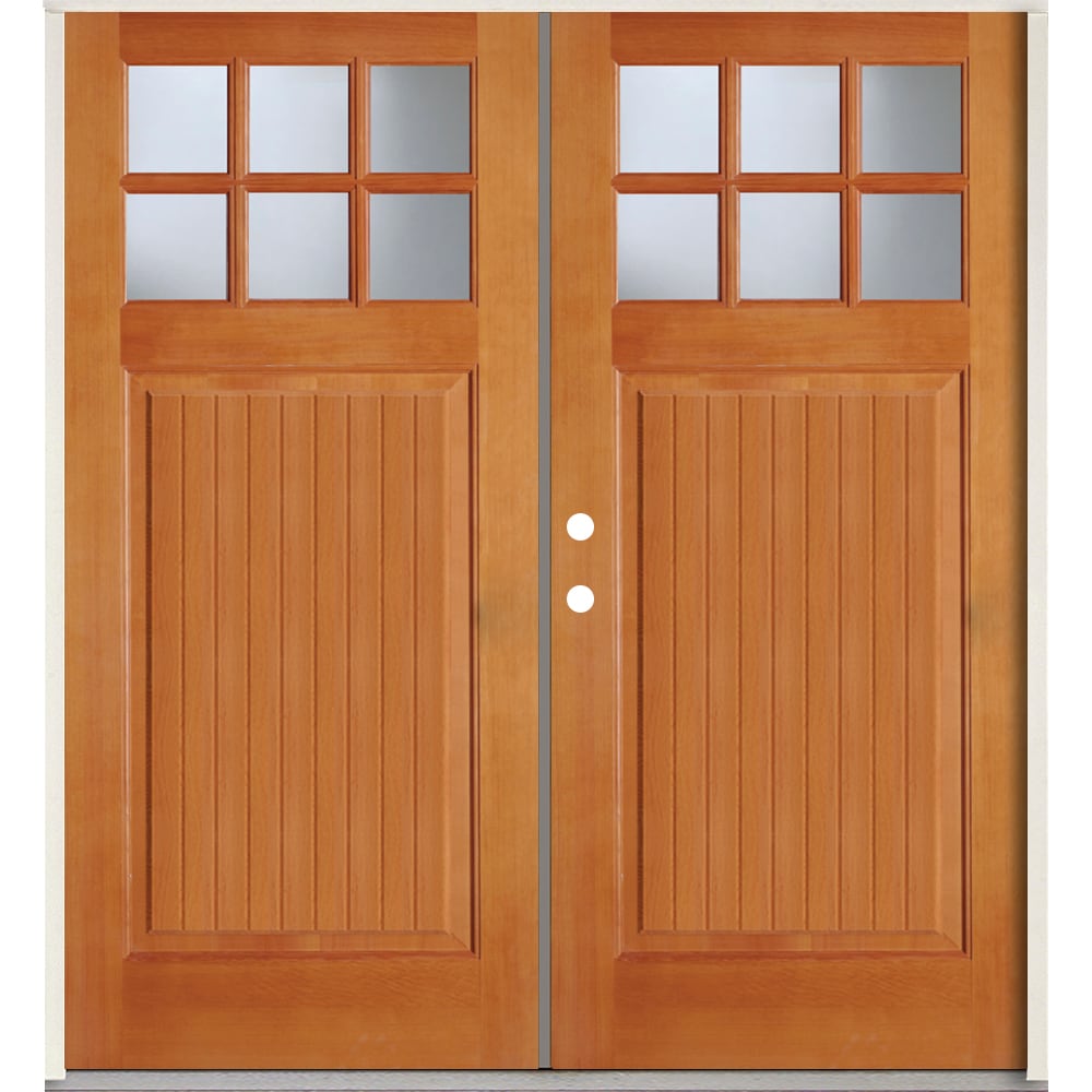 SIMPSON 72-in x 80-in Wood 1/4 Lite Left-Hand Inswing Prehung Double Front Door