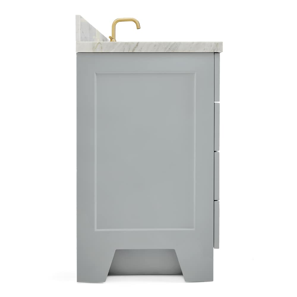 Taylor 61" Gray Freestanding Bath Vanity with Carrara Marble Top