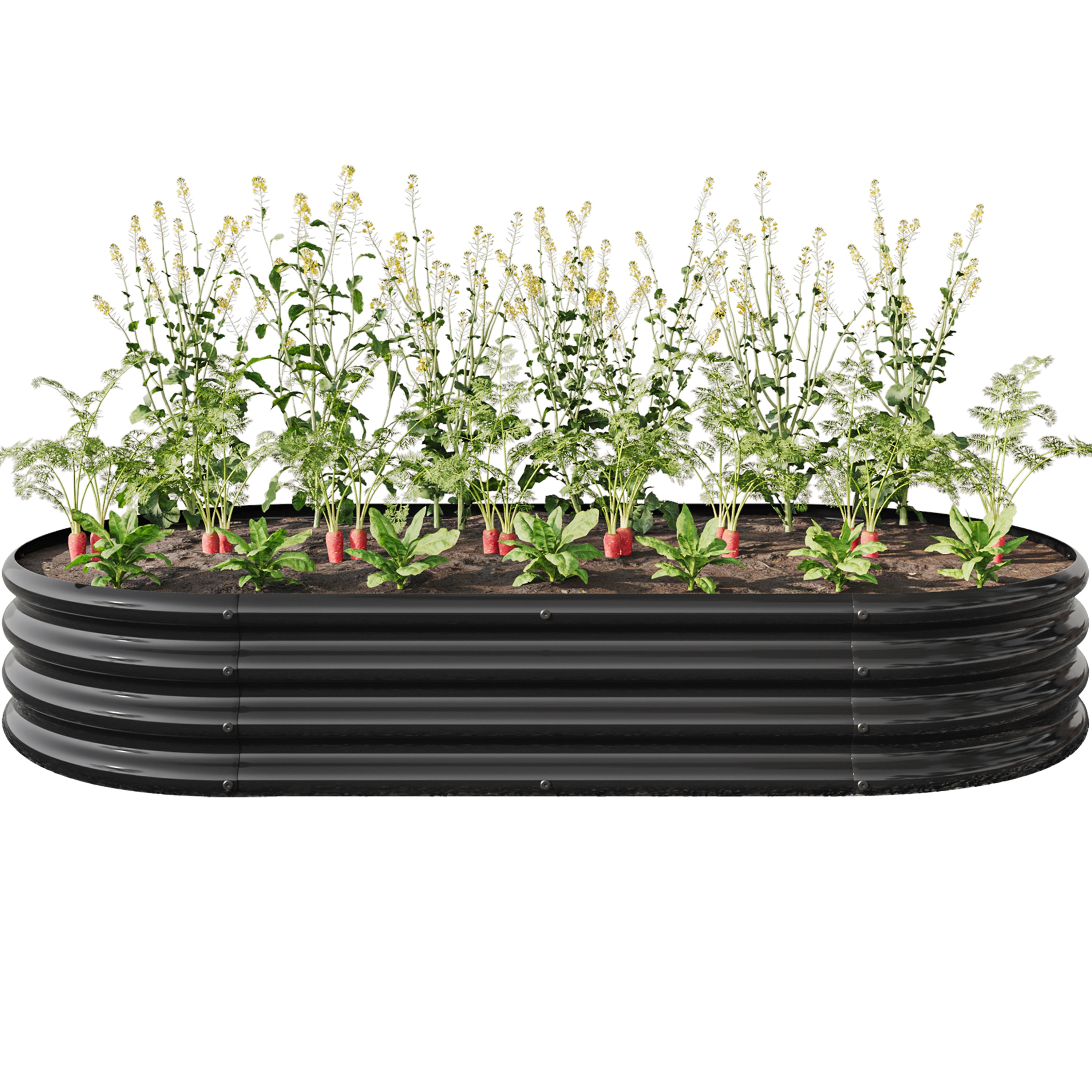 ToolCat NGG29-55-TTX 17-cu ft 35.43-in W x 70.87-in L x 11.42-in H Black Galvanized Metal Raised Garden Bed