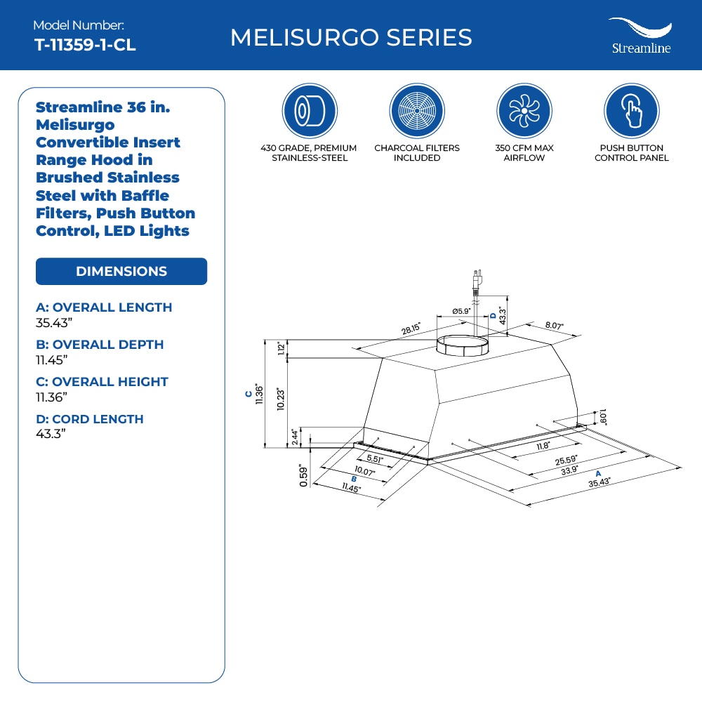 Streamline T-11359-1-CL Undercabinet-Range-Hoods - View #9