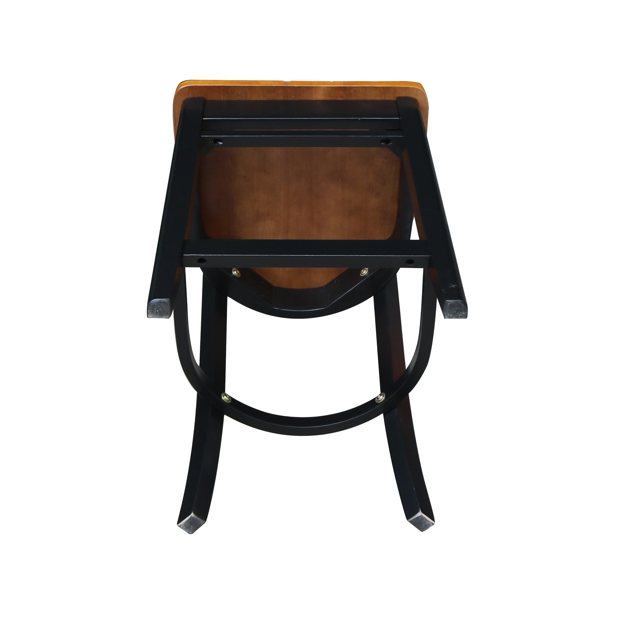 Emily Black and Cherry Wood Counter Height Barstool