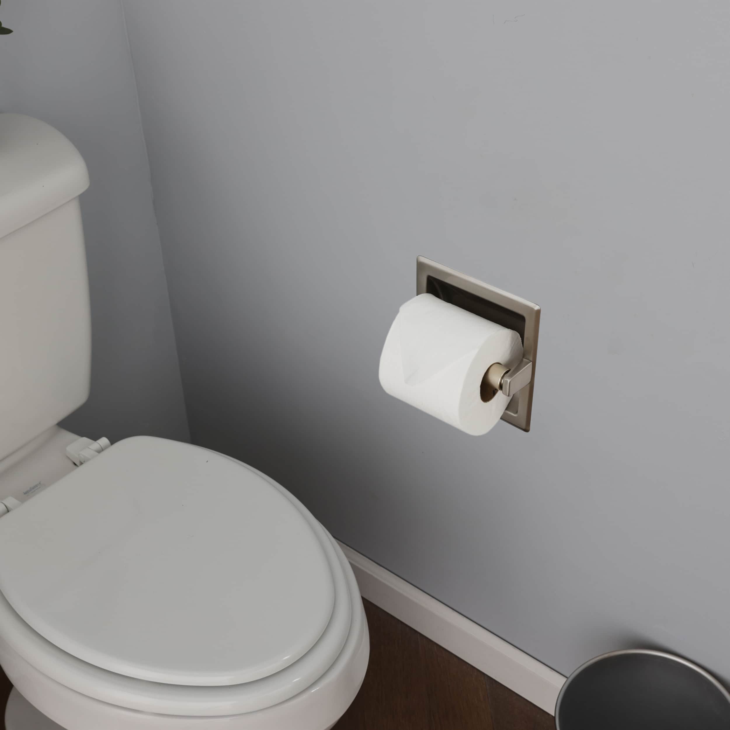 ARISTA Brushed Nickel Recessed Spring-loaded Toilet Paper Holder