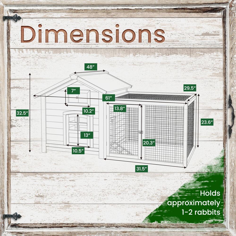 Brown and White Wooden Chicken Coop with Wire Mesh Run