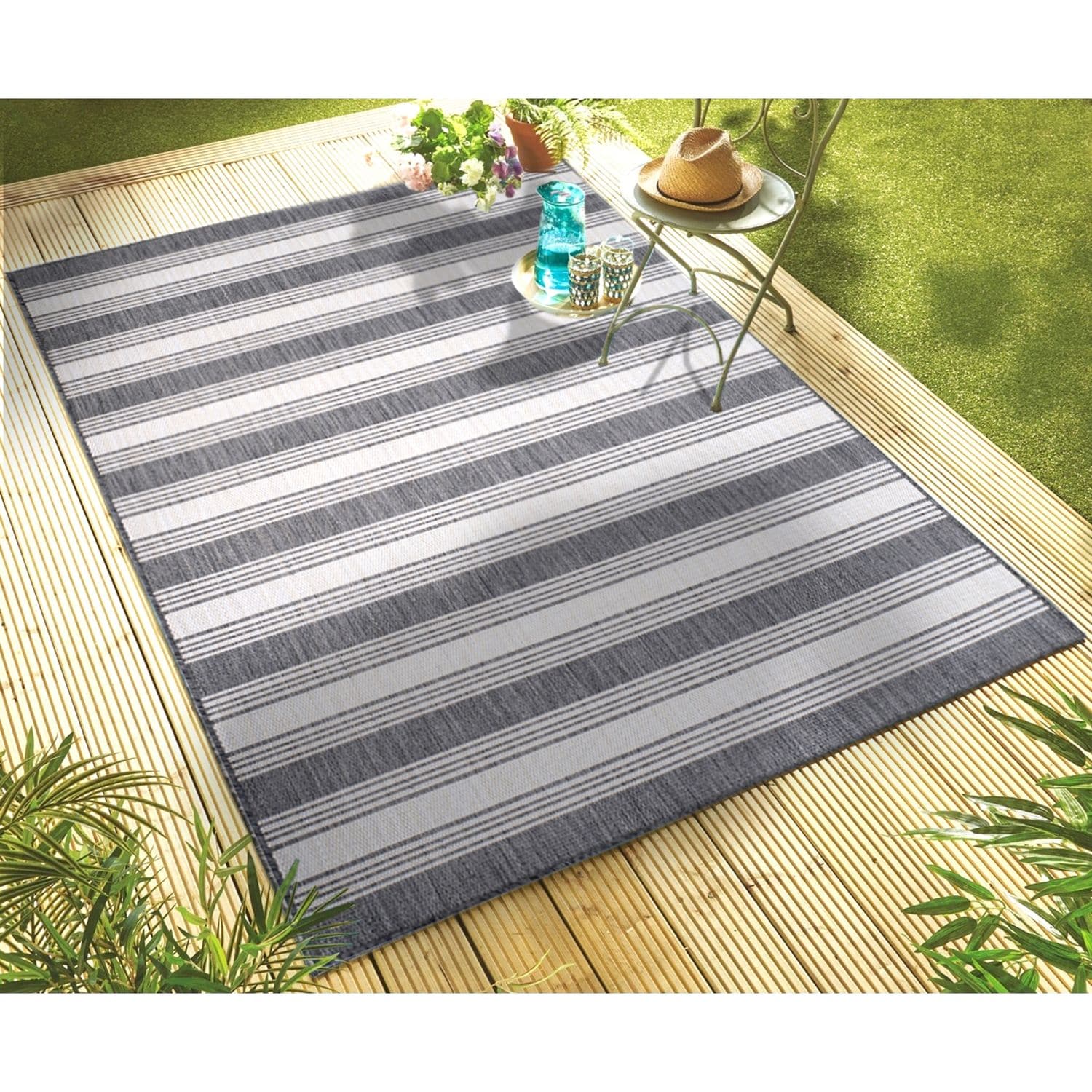 Linon Indoor Outdoor Washable Ezili Polyester Area 7'x9' Rug in Ivory and  Brown, 1 - Kroger