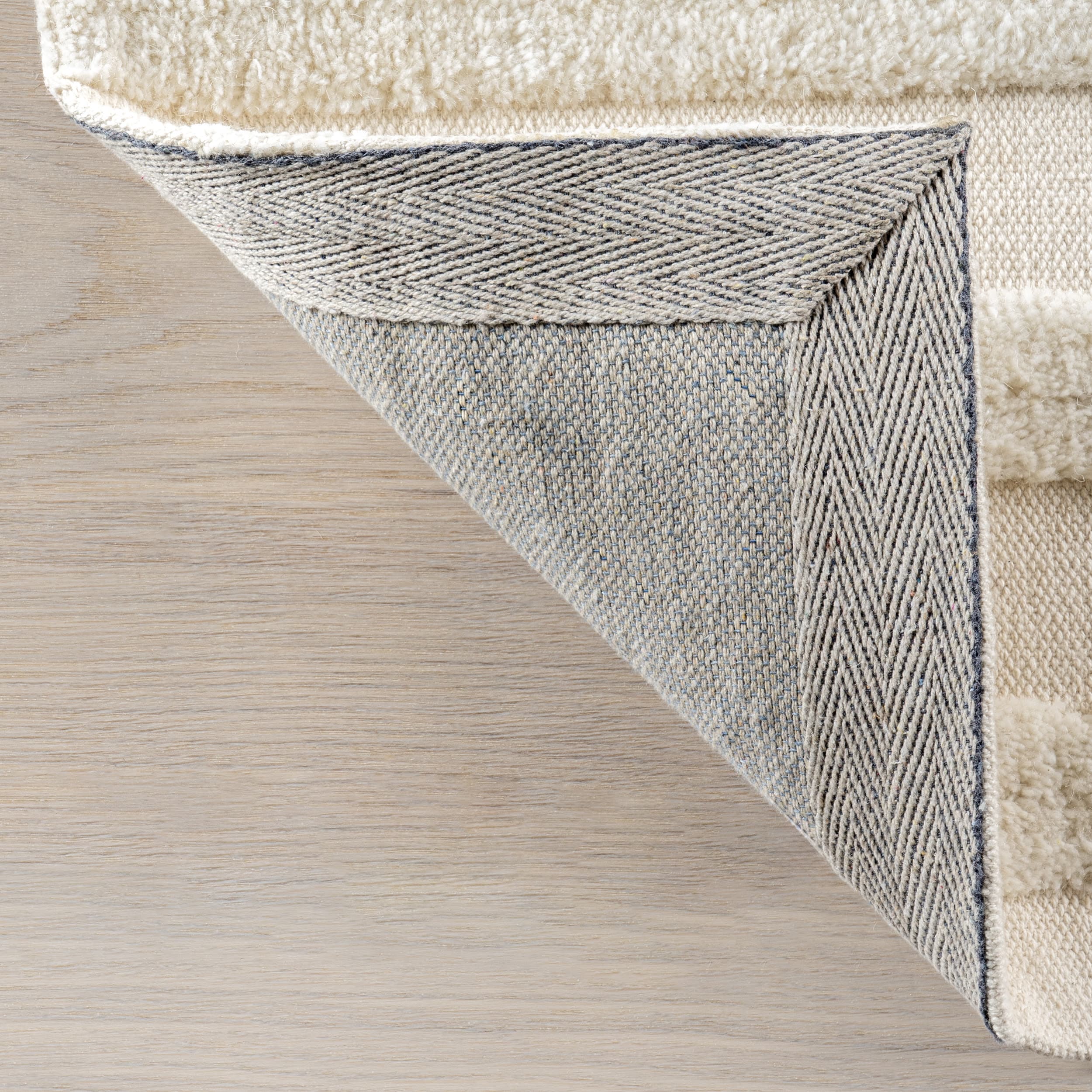Downtown Ivory Geometric Wool-Synthetic Blend 5' x 8' Area Rug