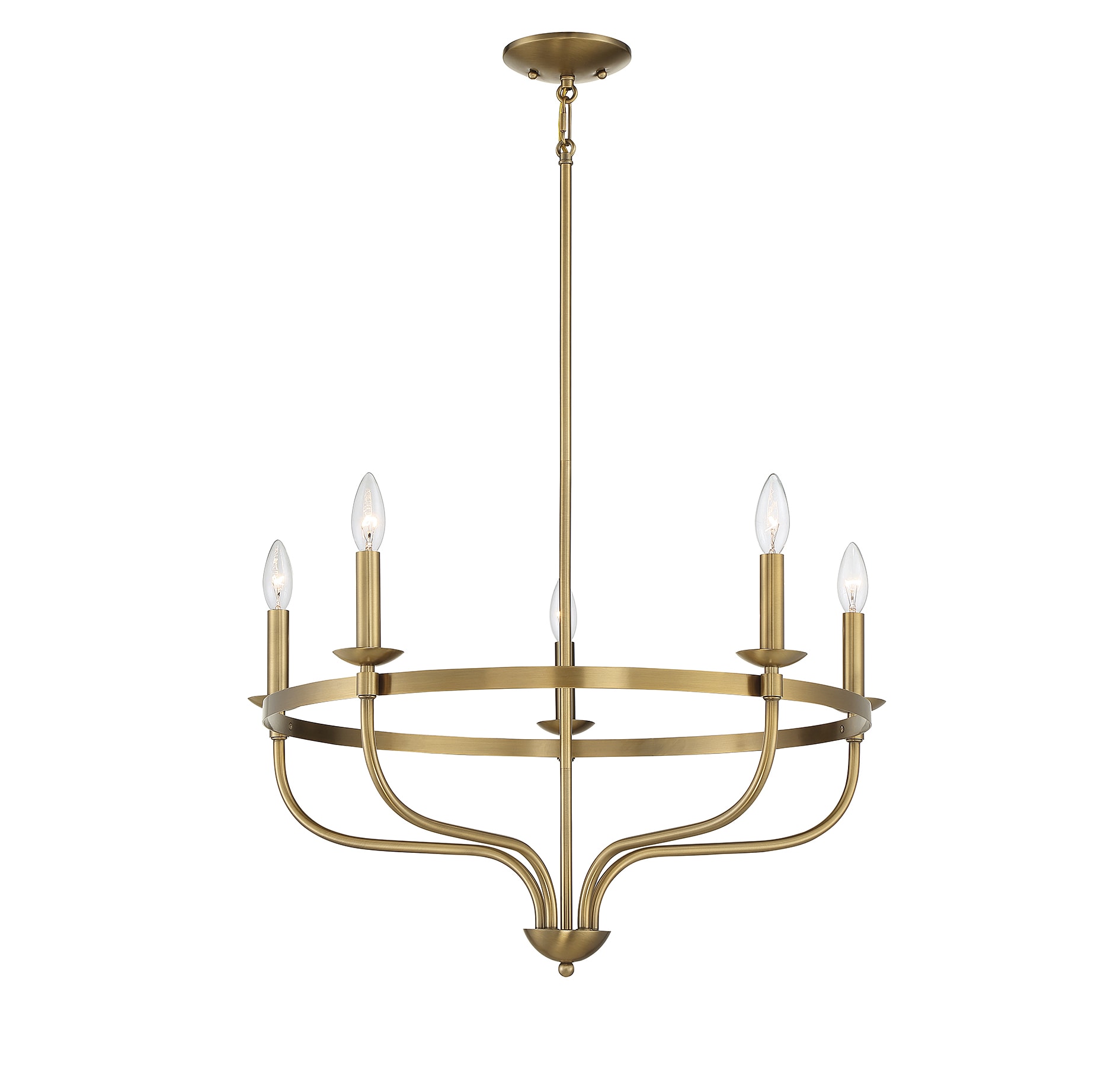 Meridian Lite Trends Meridian 5-Light Brushed Brass Farmhouse Led, Dry ...