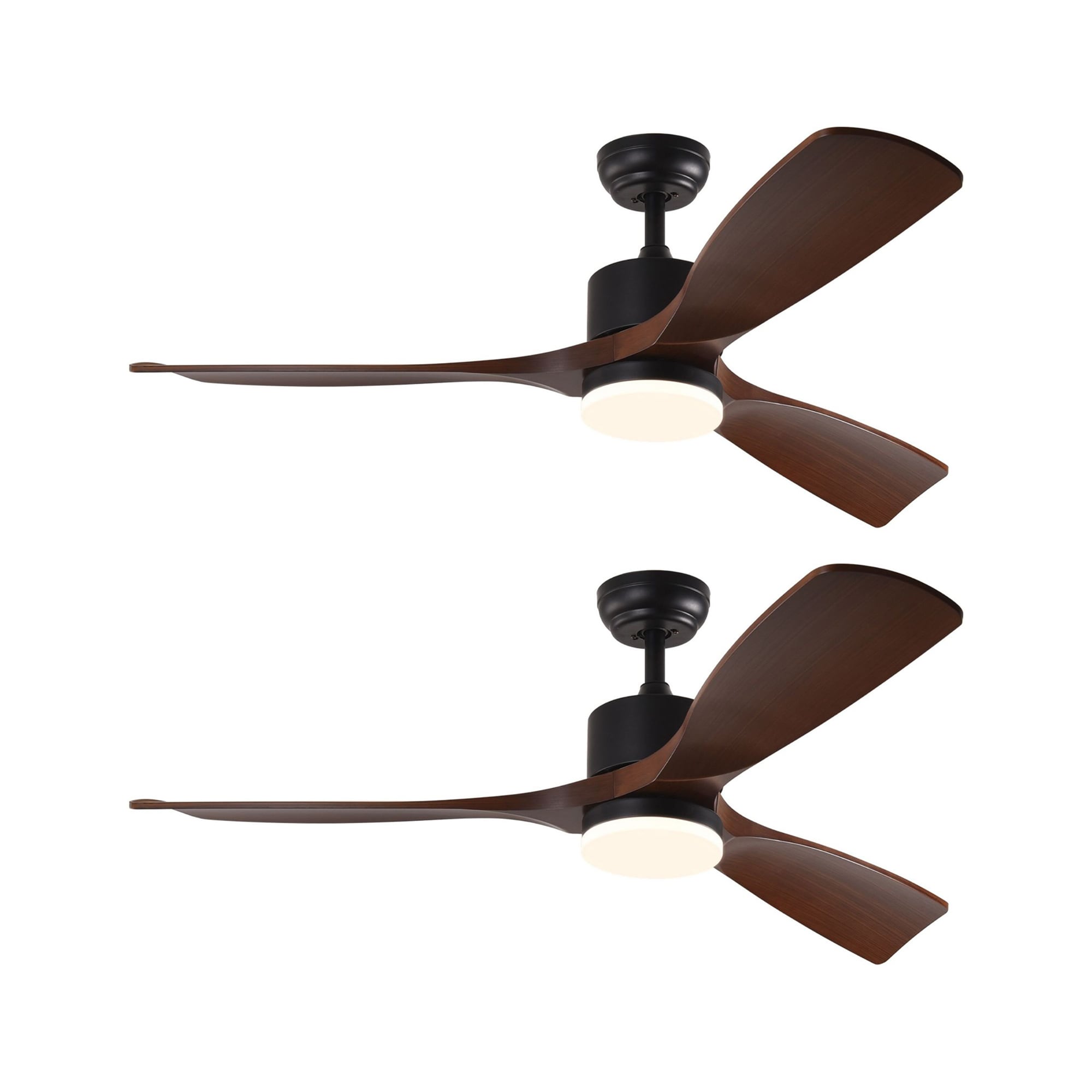 Sunrinx MG65-9-FSD 52-in Color-Changing Outdoor Black with Brown Blades Propeller Ceiling Fan With Light - Remote Included ( 3 -Blade )