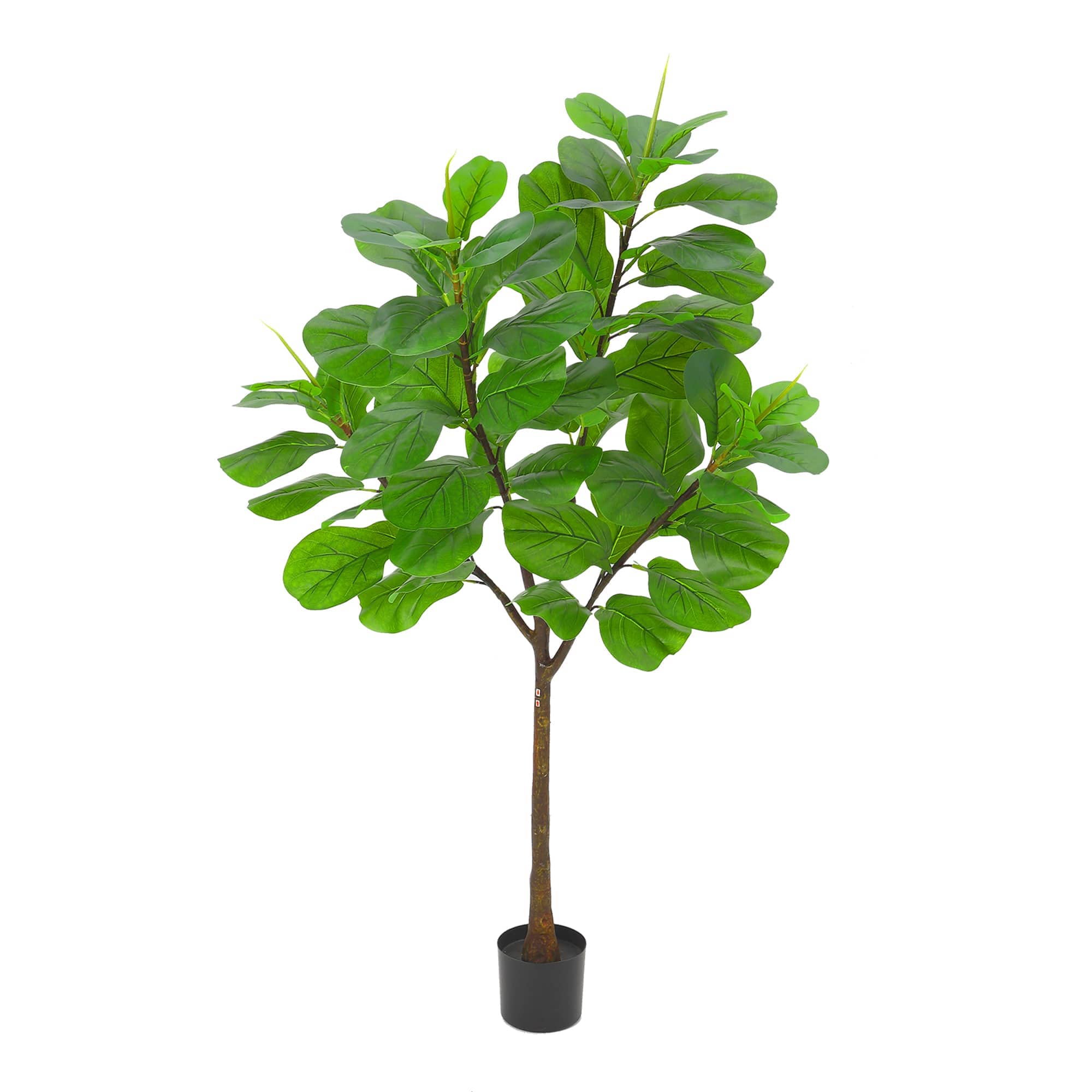 WhizMax LHFLS-PHO-14LCOC1Y Artificial Fiddle Leaf Fig Tree 6ft Tall with 65 Decorative Leaves Fake Fig Silk Tree in Pot Artificial Tree in Plastic Pot for Home Office Living Room Corner Decor Indoor