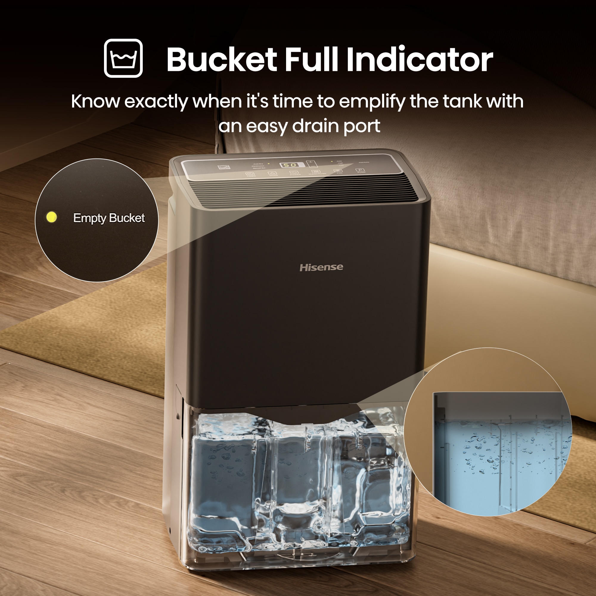 Hisense 50 pt. Dehumidifier with Pump (For Rooms 1501 - 3000 sq
