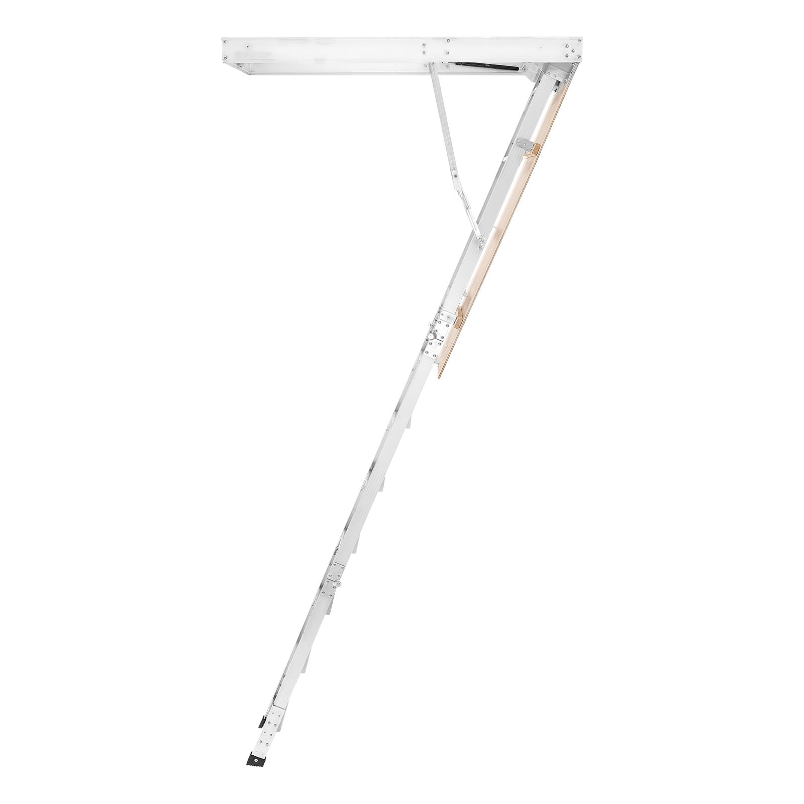 VEVOR Aluminum Attic Ladder  Fits 9.8ft-10.3ft/7.66ft-9.8ft Ceiling Height  54in x 22.5in Opening  375 lbs Load Capacity  Multi-Purpose Foldable Lightweight and Portable Attic Stairs for Convenient Access