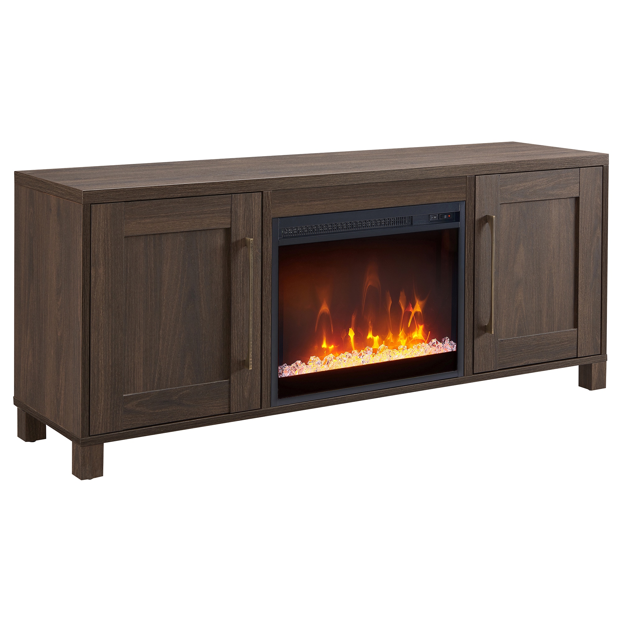 Hailey Home TV1428 Chabot Farmhouse/Rustic Alder Brown TV stand ( Accommodates TVs up to 70-in )