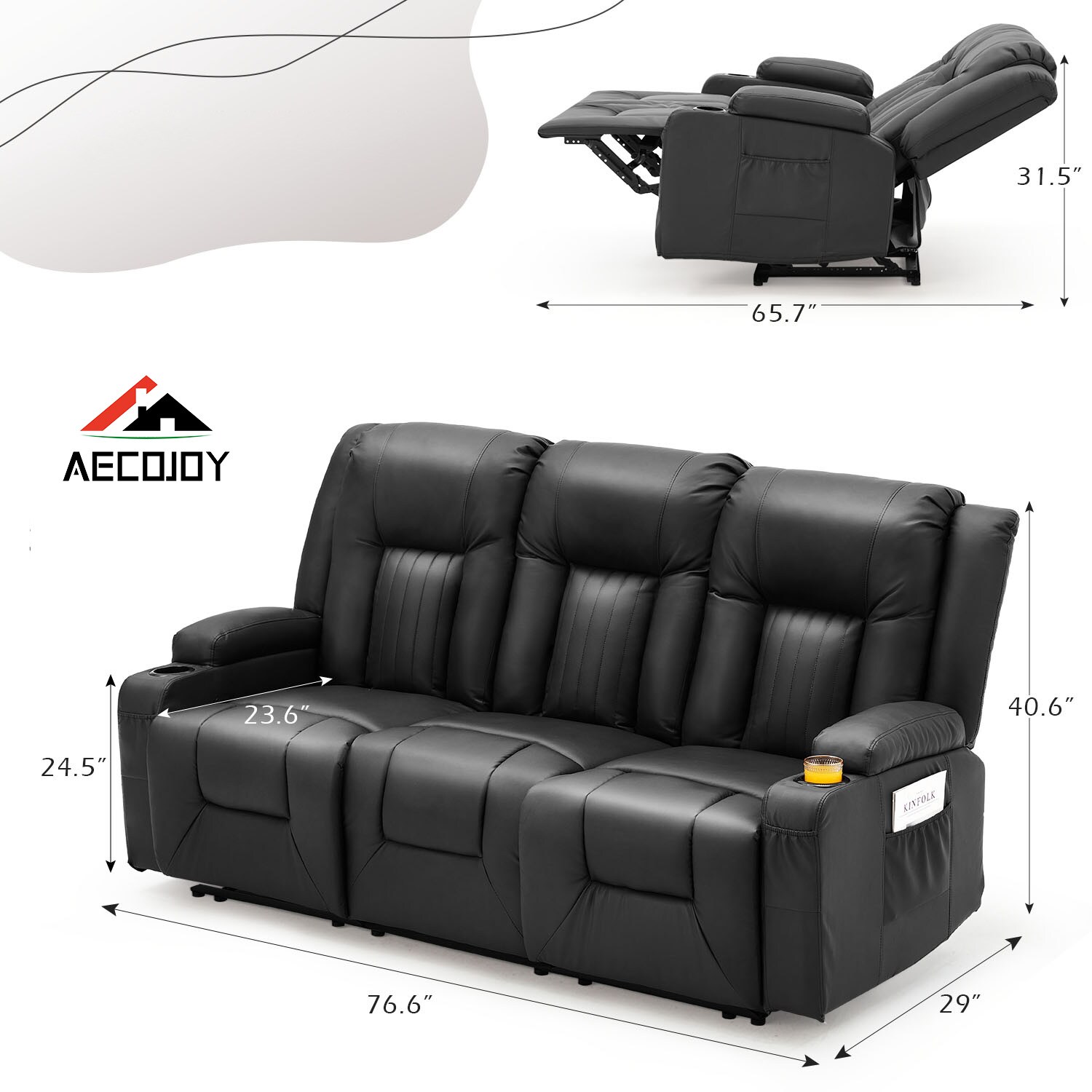 AECOJOY 13098UBK-2-LS02 Sofas-Loveseats - View #2