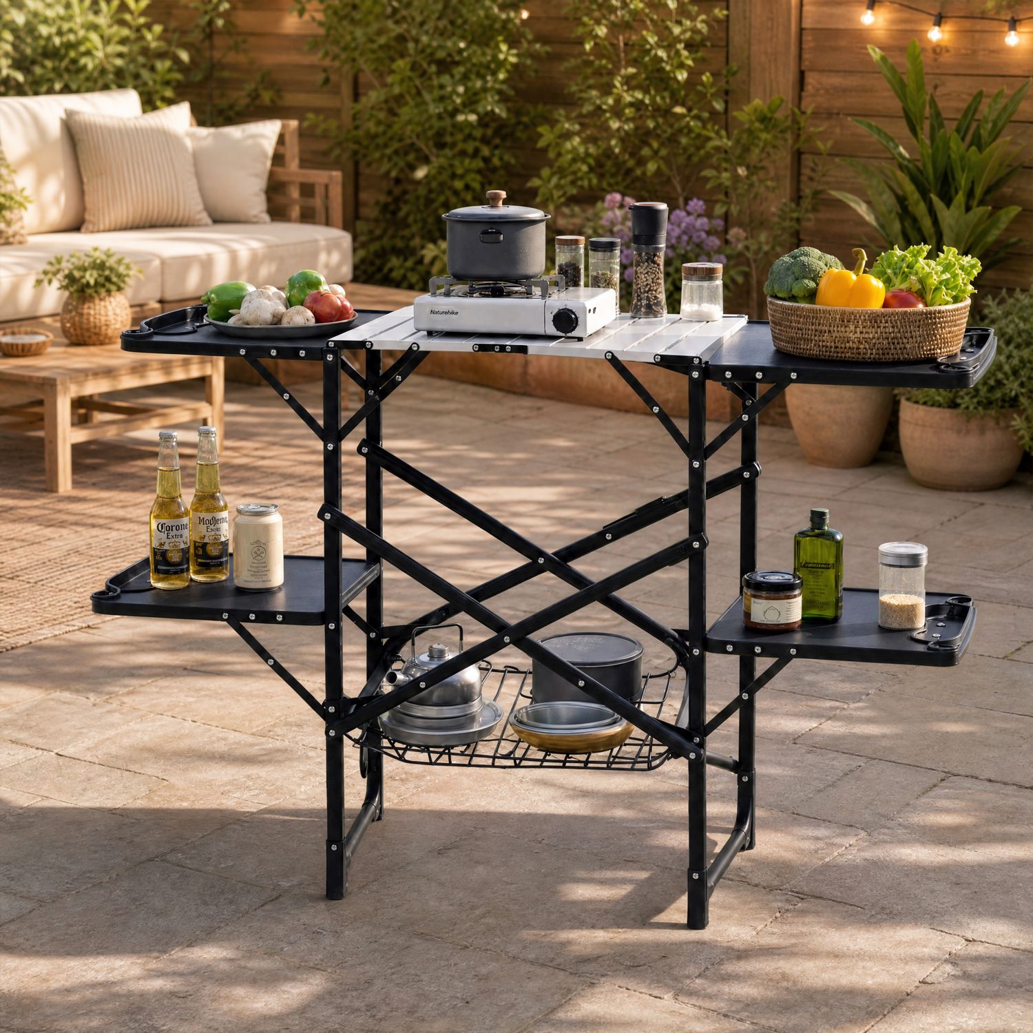 Blisstyle Promir Rectangle Outdoor Cooking Table 21.25-in W x 51.75-in L