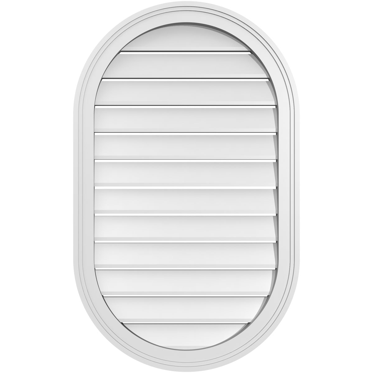 Ekena Millwork GVPVR22X3602SF 22-Inches x 36-Inches Off-white Oval PVC Gable Louver Vent
