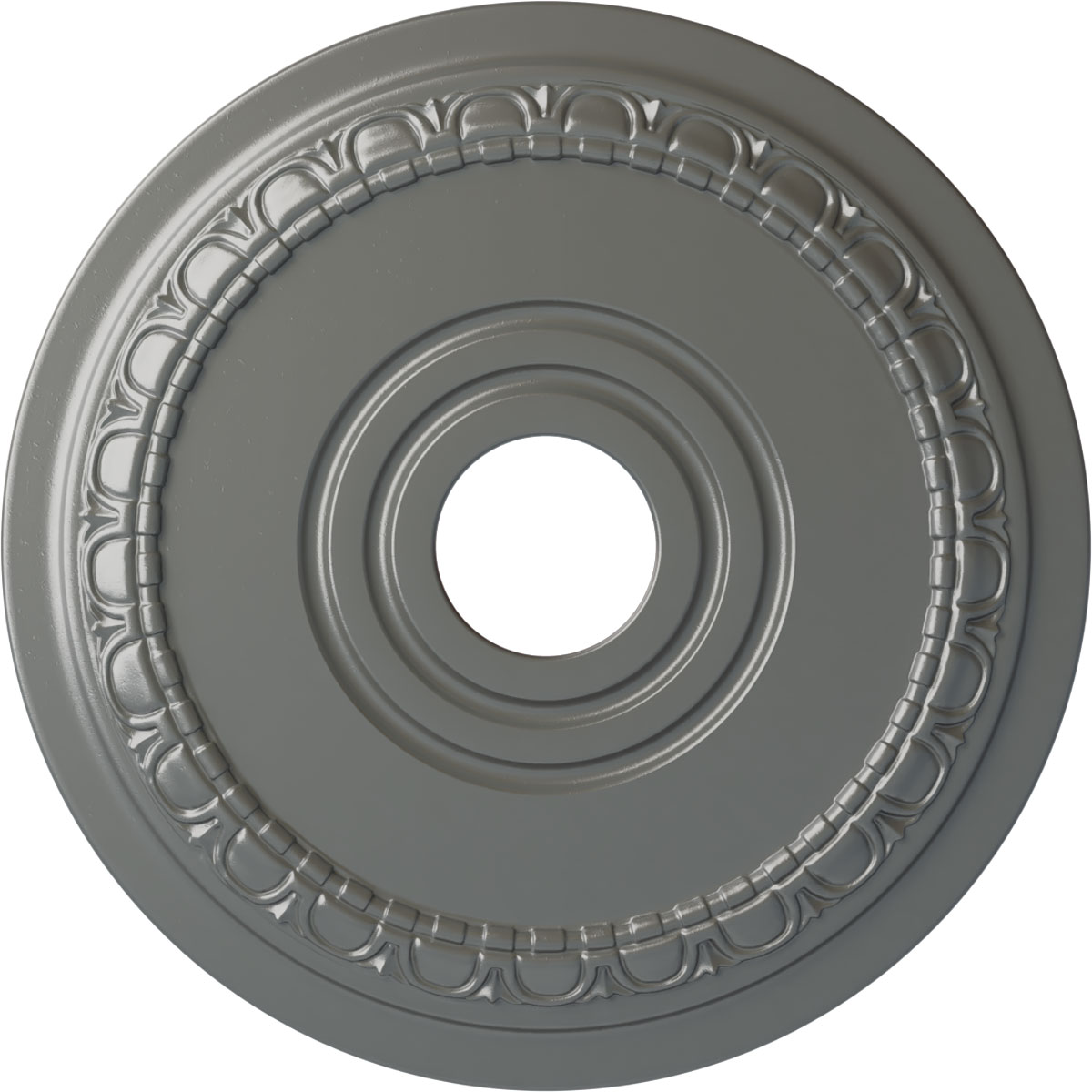 Ekena Millwork CM17MUSLS Munich 17.5-in W x 17.5-in L Painted Silver Polyurethane Whole Ceiling Medallion