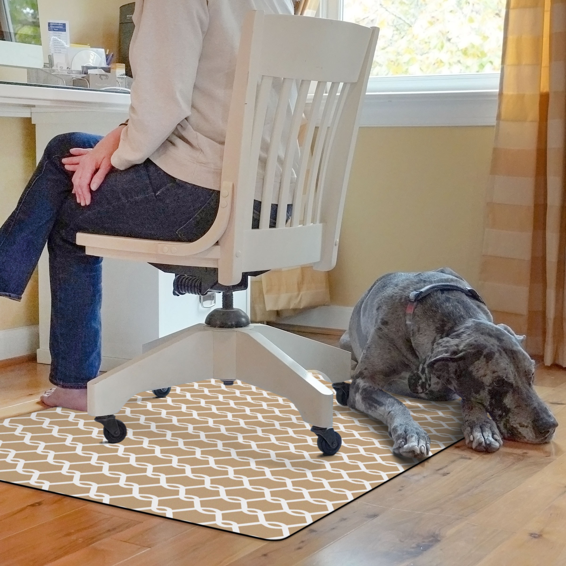 Bungalow Flooring 2285270034 3-ft x 4-ft Khaki Polyester Rectangular Indoor Decorative Chair mat