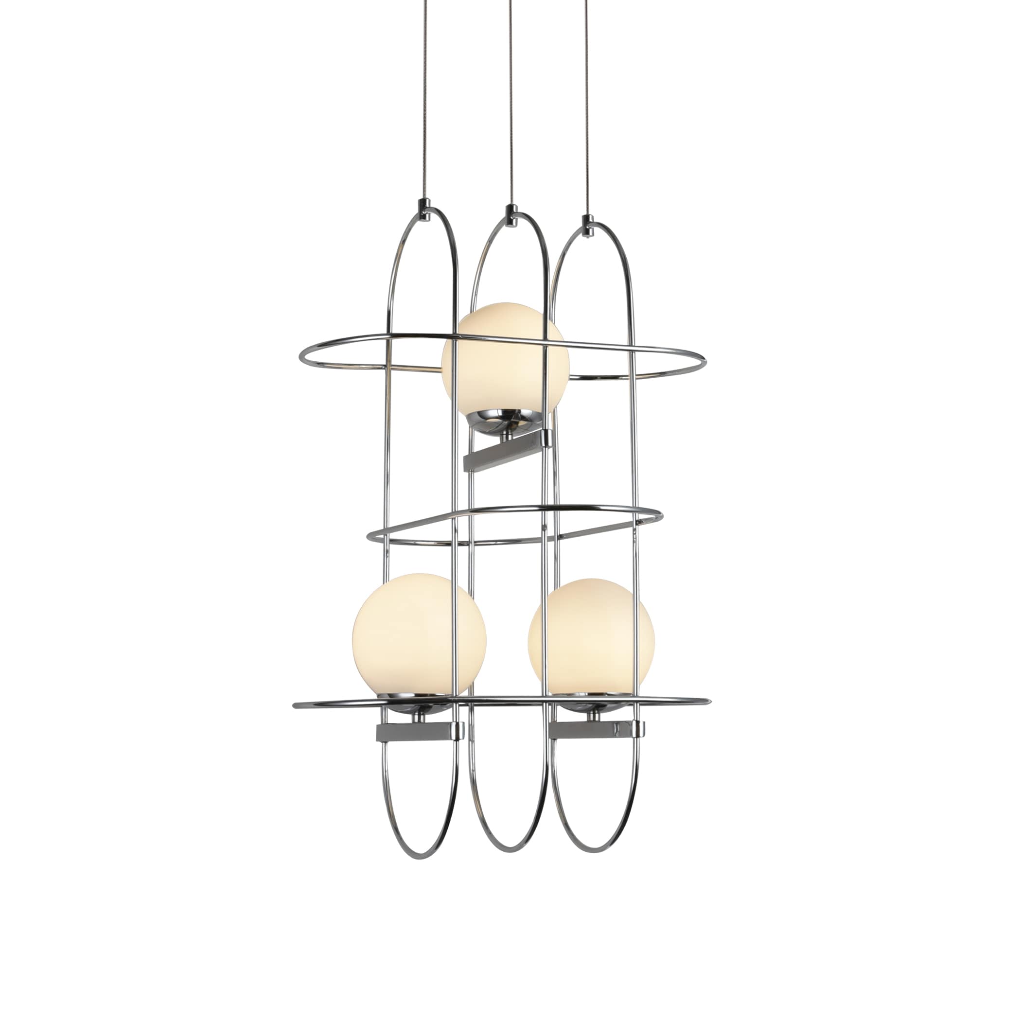 Lyra 16-inch Chrome Integrated LED Adjustable Wire Frame Chandelier