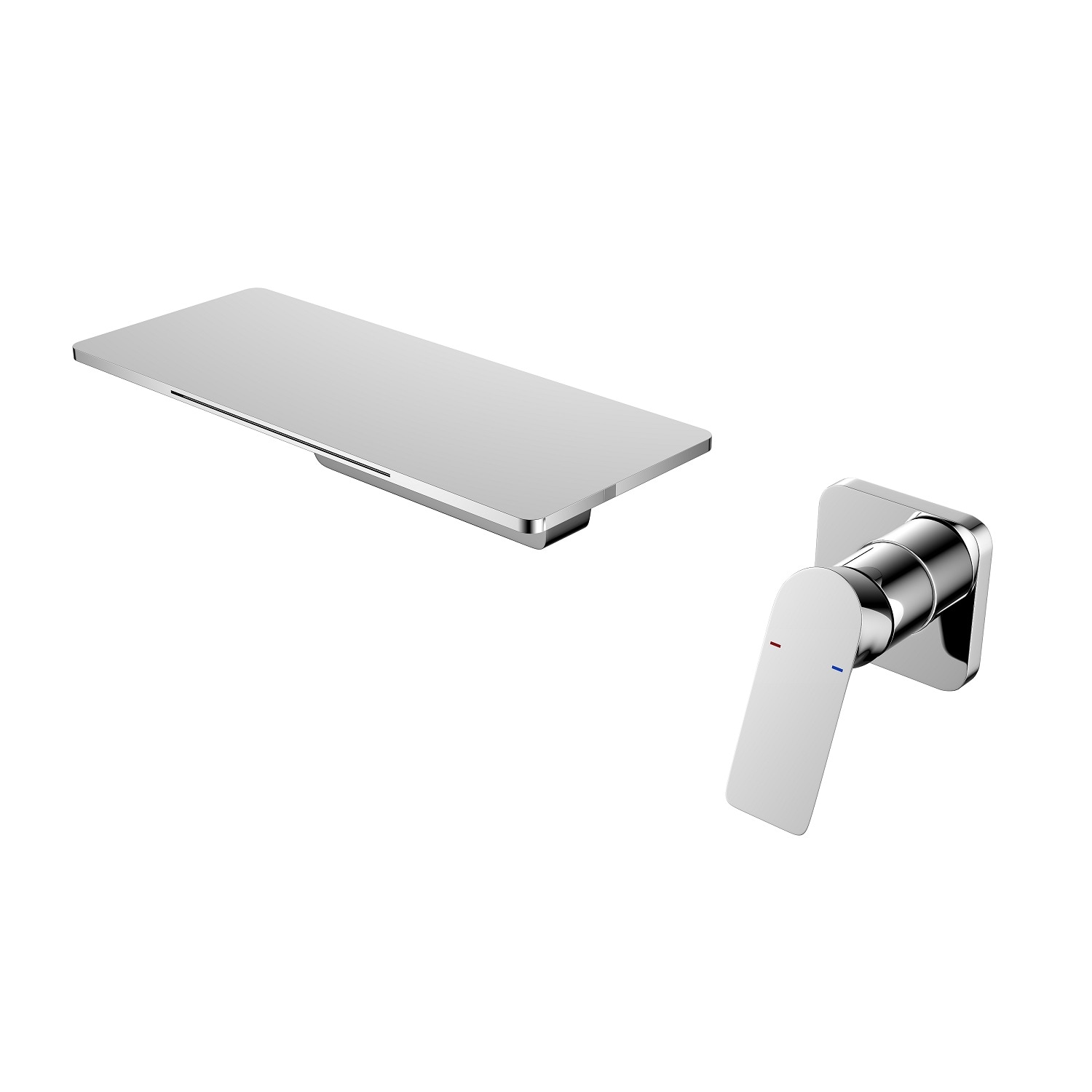 Slickblue - Wall Mounted Bathroom Sink Faucet with Single Handle and Waterfall Spout for Bathroom...