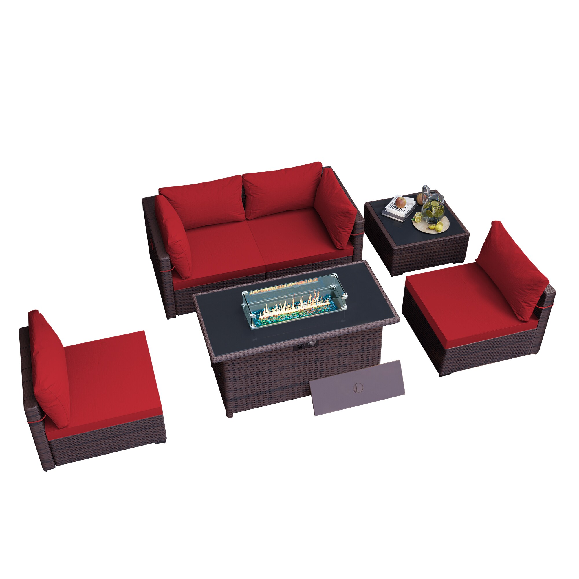 UPHA TBSF-AB43BR-RED Patio-Conversation-Sets - View #2