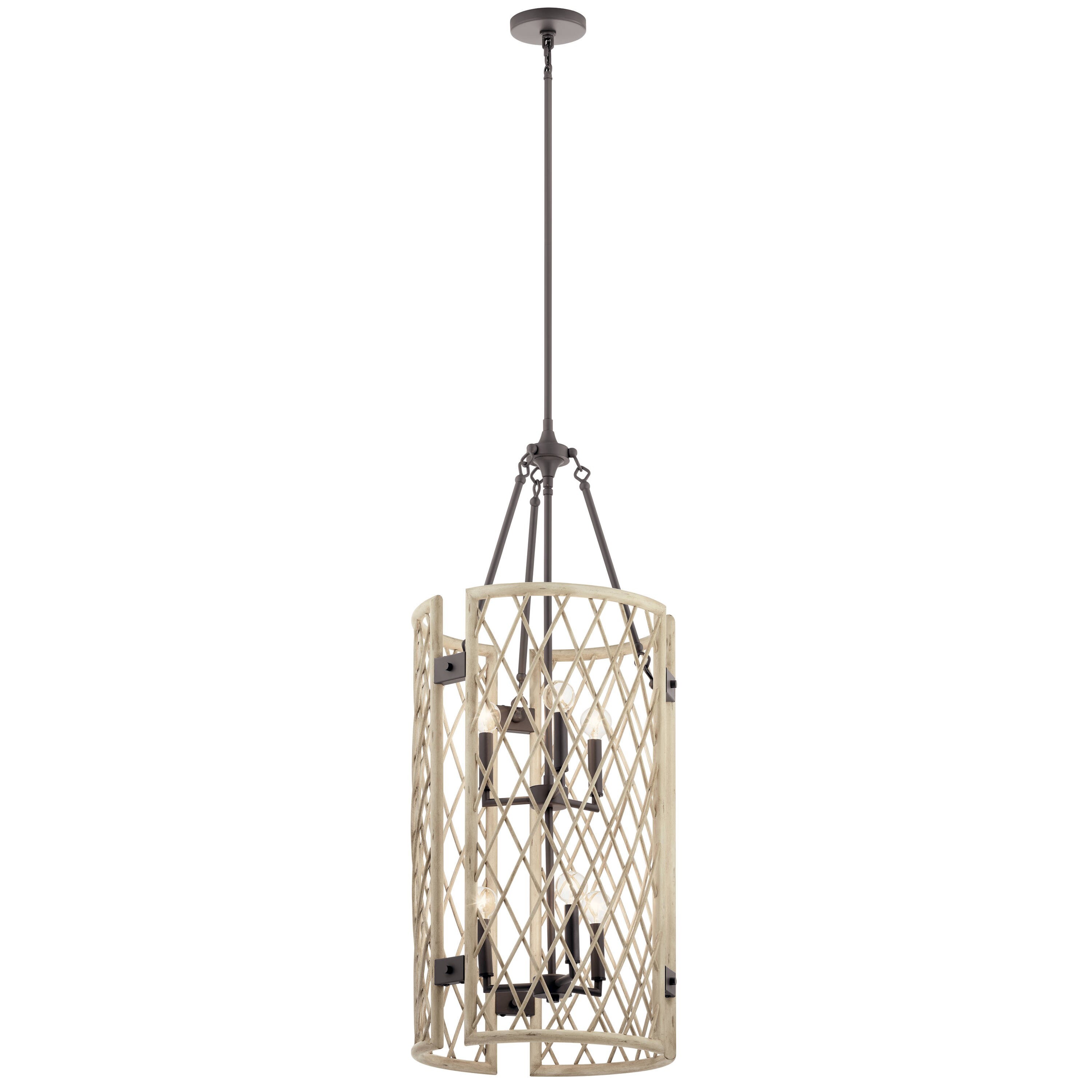Kichler Oana 6-Light Gray Farmhouse Cage Chandelier