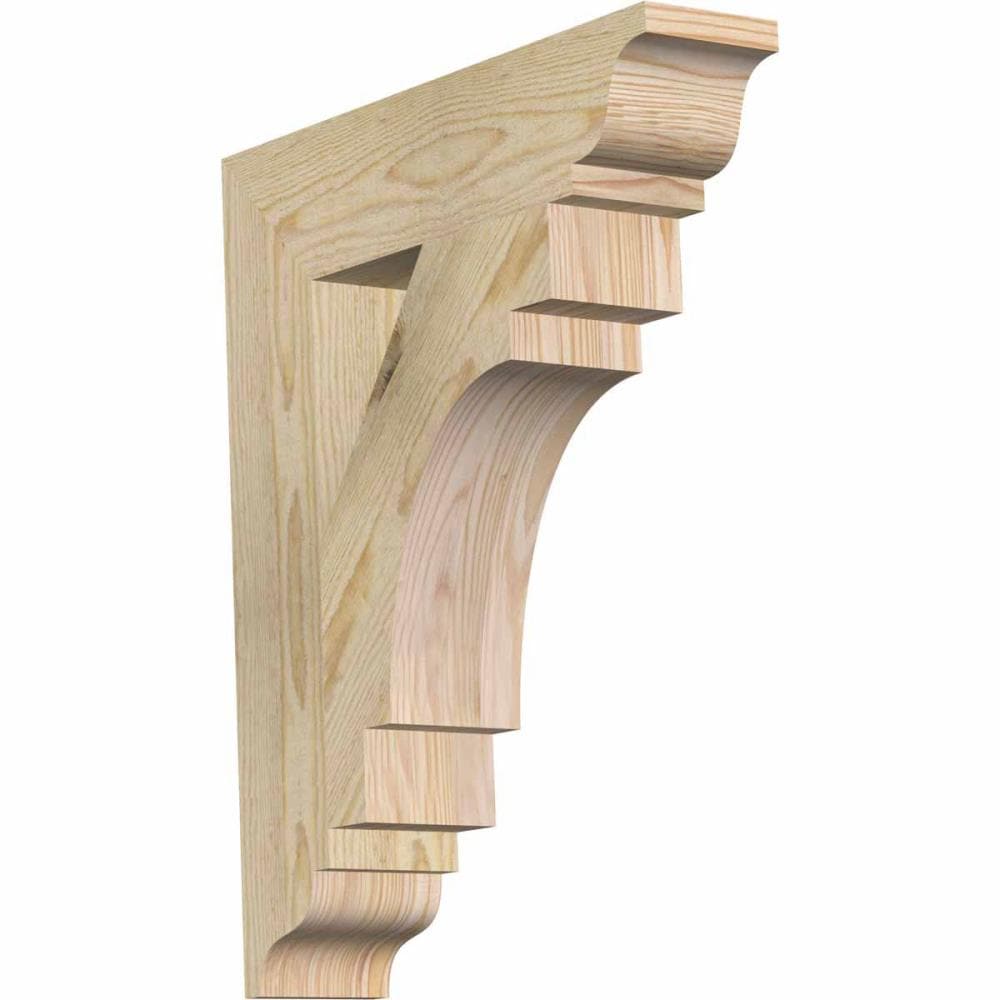 Ekena Millwork BKT04X18X22MRC01RDF Merced traditional rough sawn 4-in x 18-in x 22-in Douglas fir Brown Wood Standard bracket