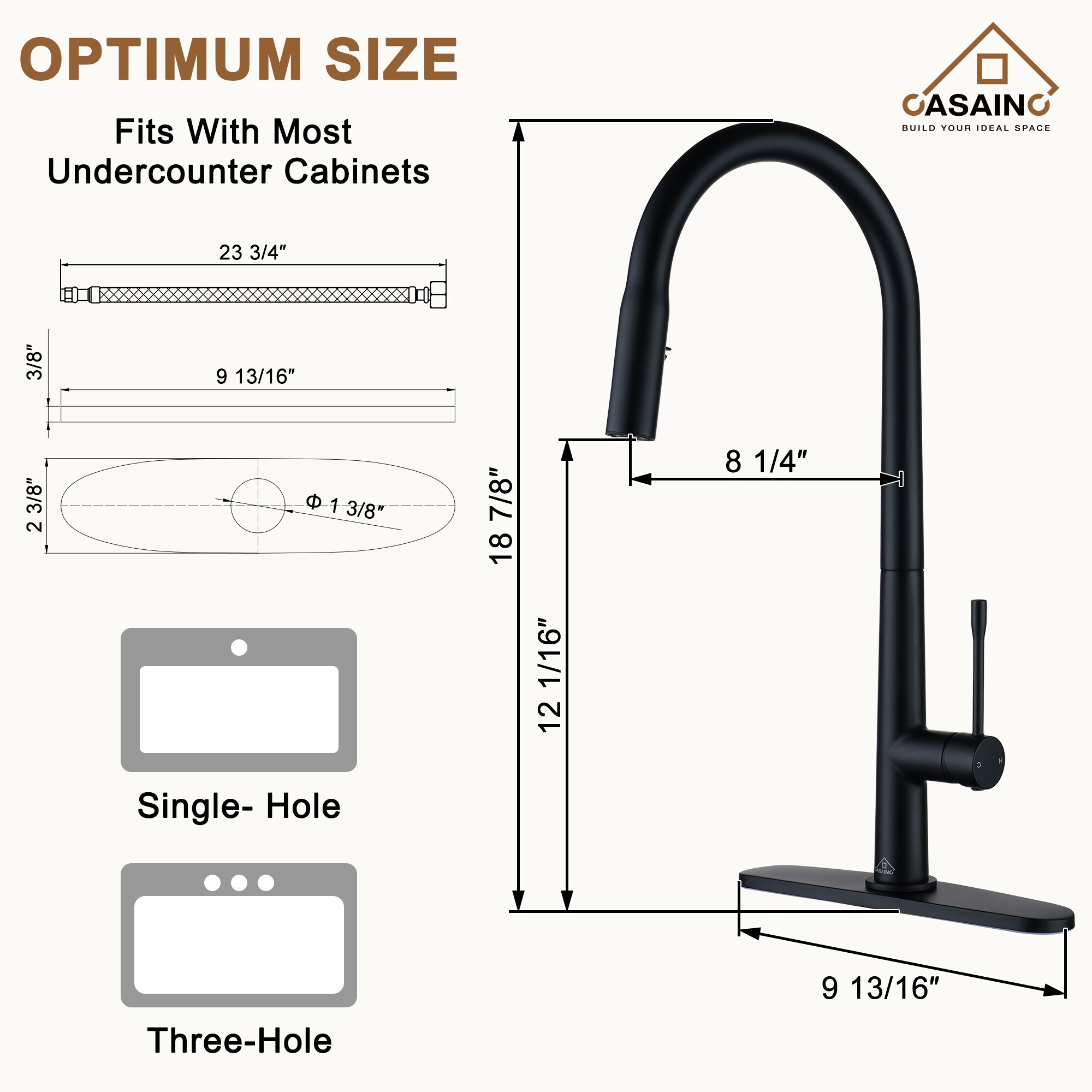 CASAINC CA-D4188-MB Kitchen-Faucets - View #8