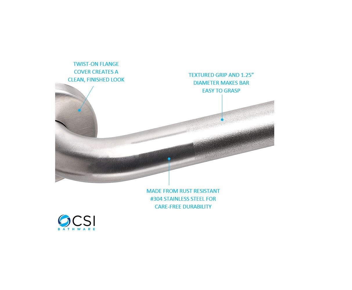 CSI Bathware BAR-SB36-TW-150-PN Grab-Bars - View #4