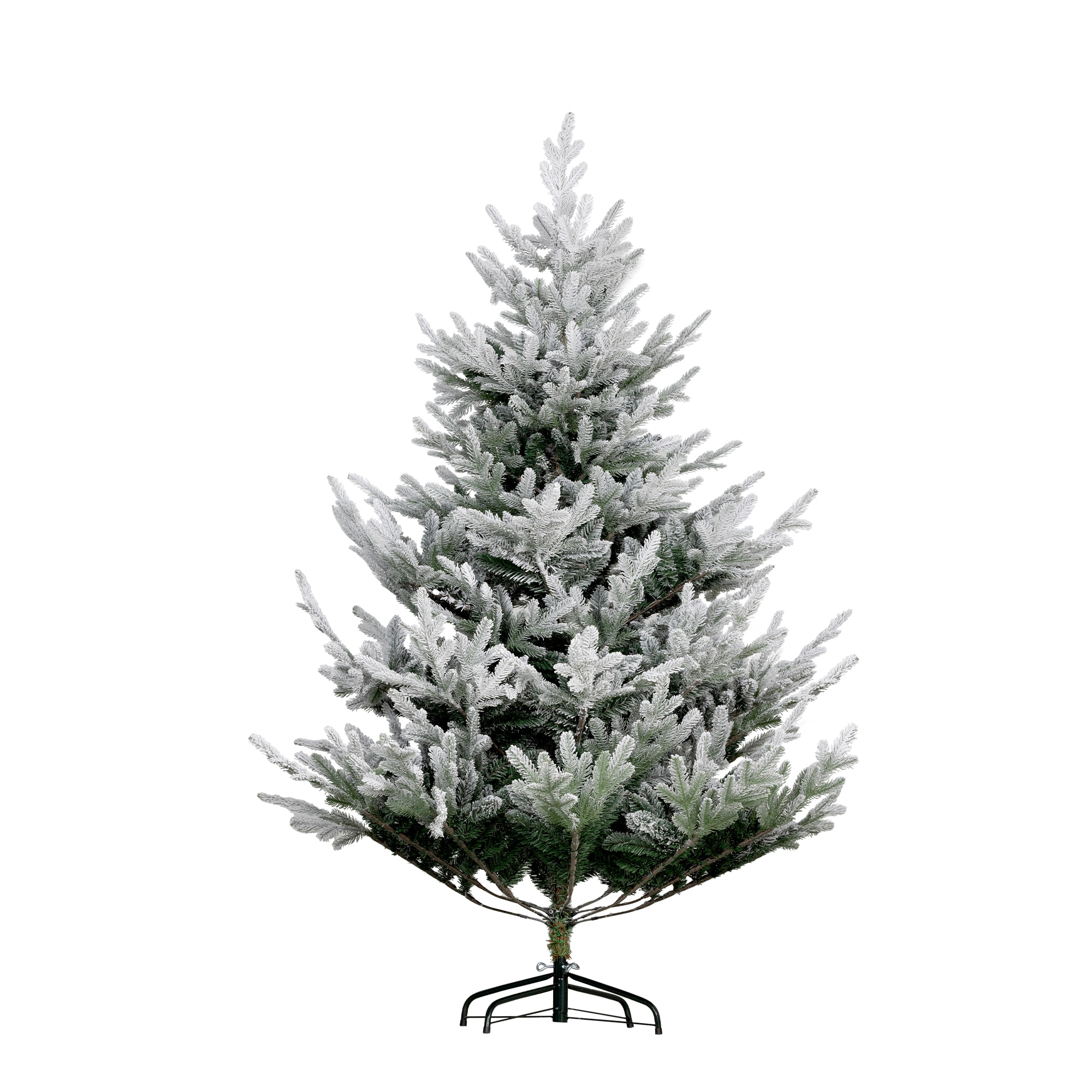 GLANZEND  5.91 ft-H Green Plastic Artificial Christmas Tree Unlit Auto Open Branches Realistic Branches Easy Assembly Steel Base Holiday Decor