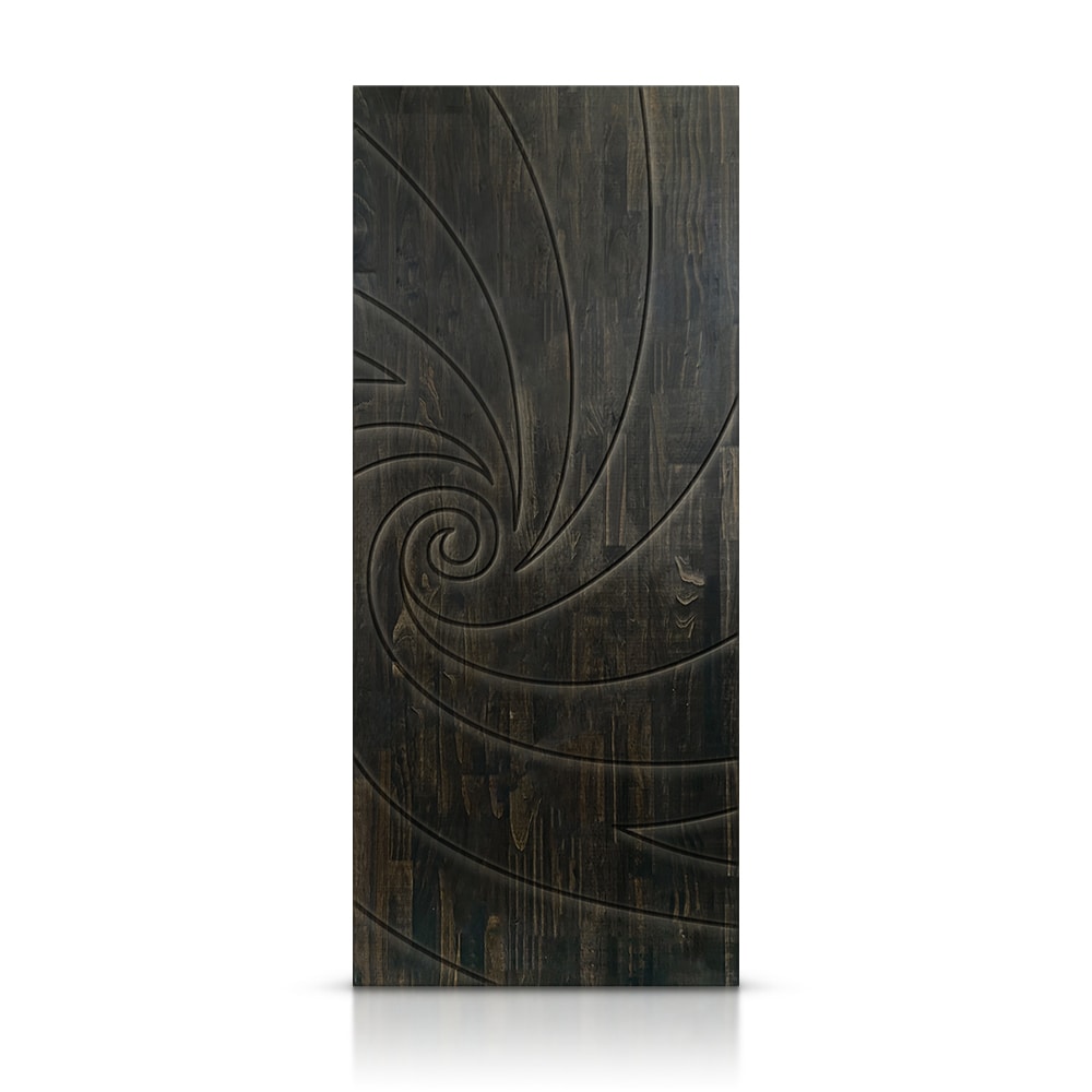 CALHOME DFJ231-80X24-DT DFJ231 24-in x 80-in Charcoal Black Textured Hollow core Stained Pine Wood Slab Door