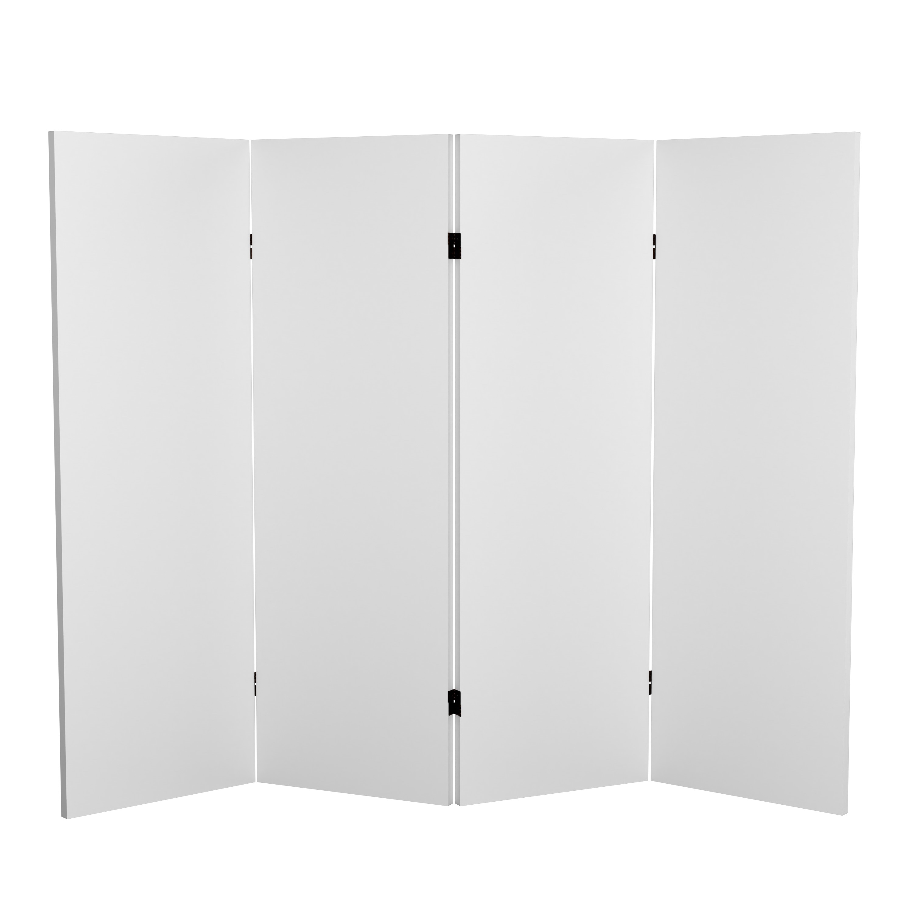 Oriental Furniture CV-4BLANK-4P Do It Yourself 4 -Panel White Fabric Folding Contemporary/Modern Style Room Divider