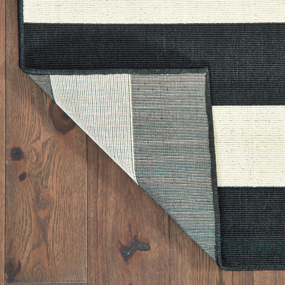 8'x11' Outdoor Rug-Black & White Cabana Stripe