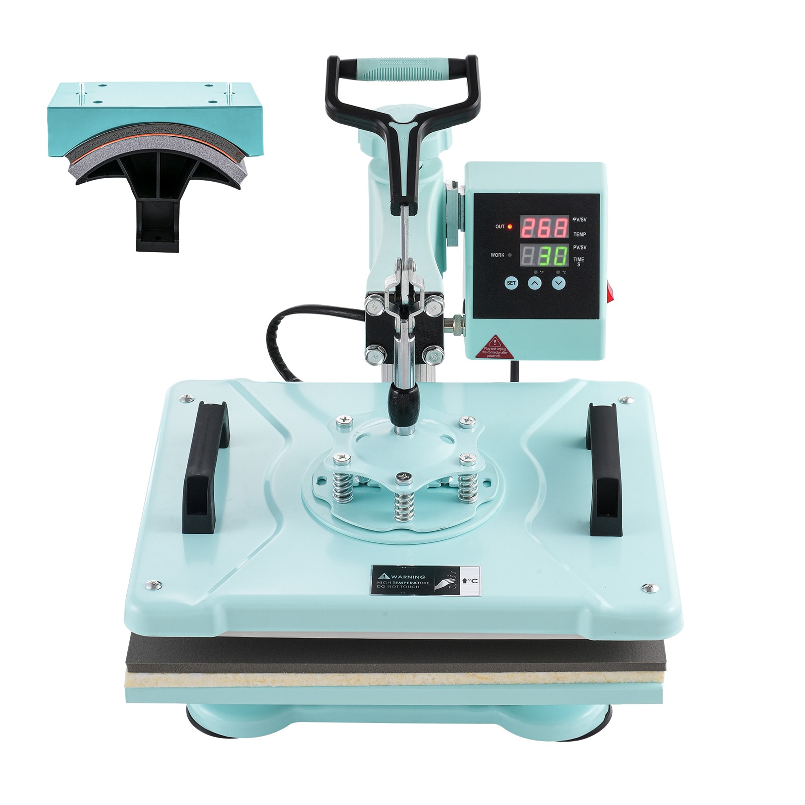 SVOPES SCYTSTHJB12104448V1 Heat Press Machine 12 x 15 inch 2 in 1 Heat Transfer Machine with Hat Press 360degree Swing Away T-Shirt Pressing Machine Digital Precise Control Fast Even Heating for T-Shirts/Hats/Caps Green