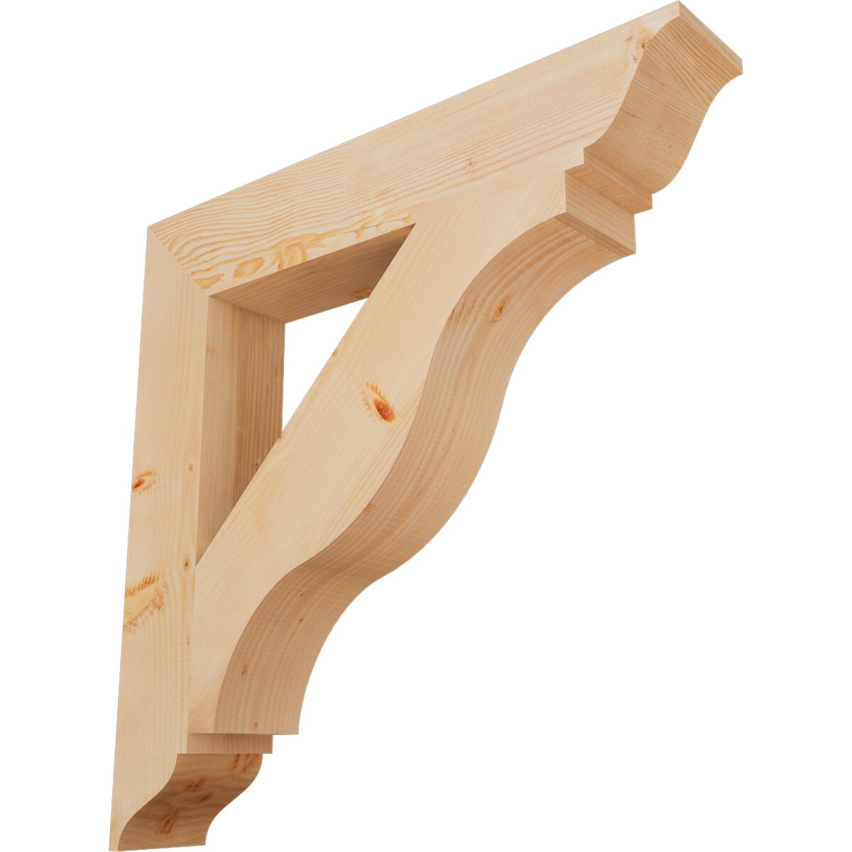 Ekena Millwork BKT06X36X36FST01SDF Funston traditional smooth 5-1/2-in x 36-in x 36-in Douglas fir Brown Wood Standard bracket