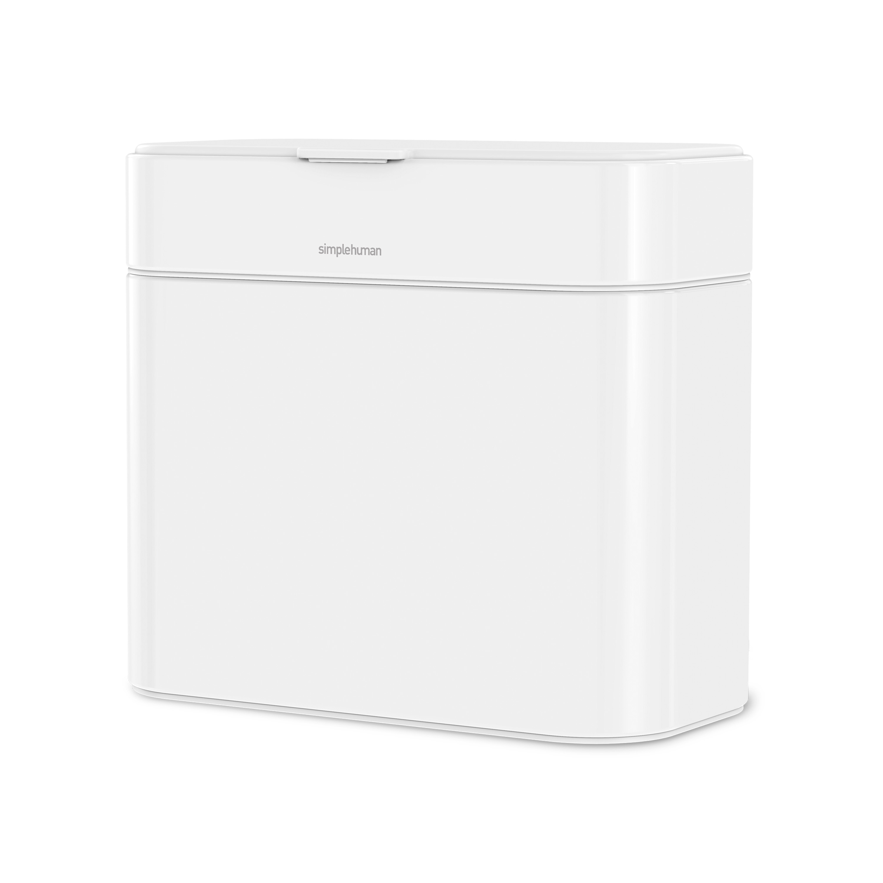 simplehuman CW1648 Compost Bin with Magnetic Docking Caddy, 5 Liter White Steel Indoor Kitchen Hinged Lid Trash Can