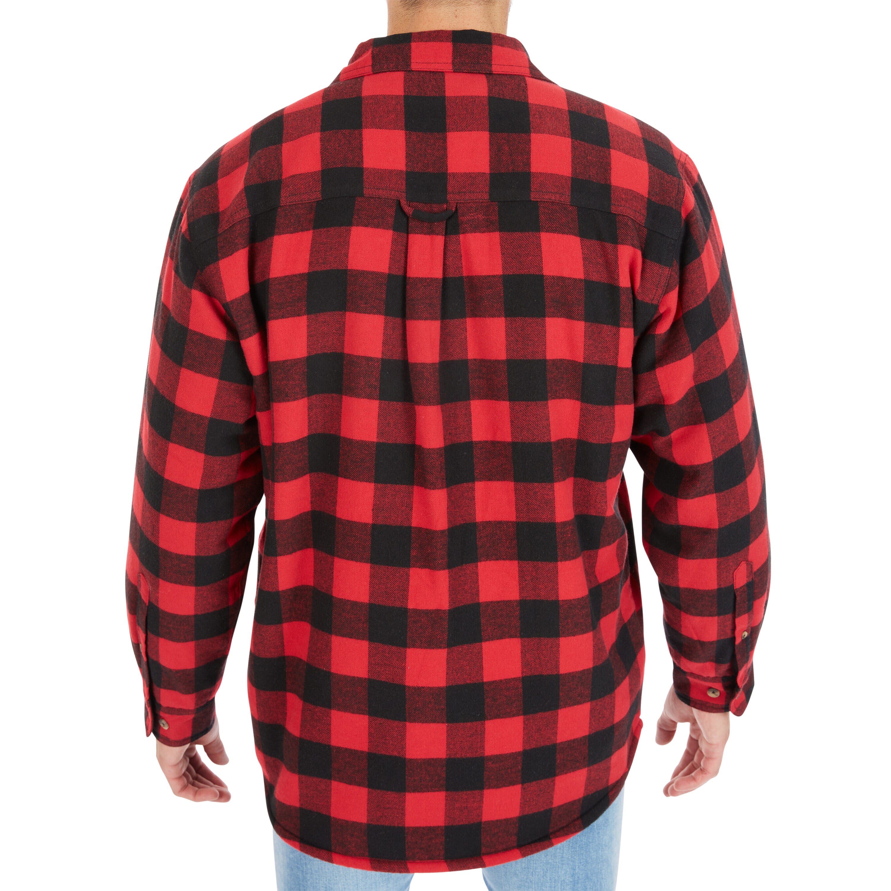 Smith's Workwear Zip-Front Sherpa-Lined Flannel Shirt Jacket in