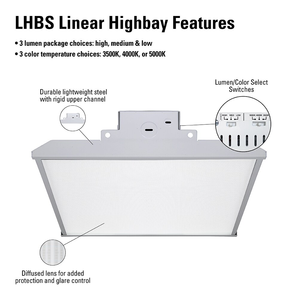 White Adjustable LED Linear High Bay Light with Motion Sensor