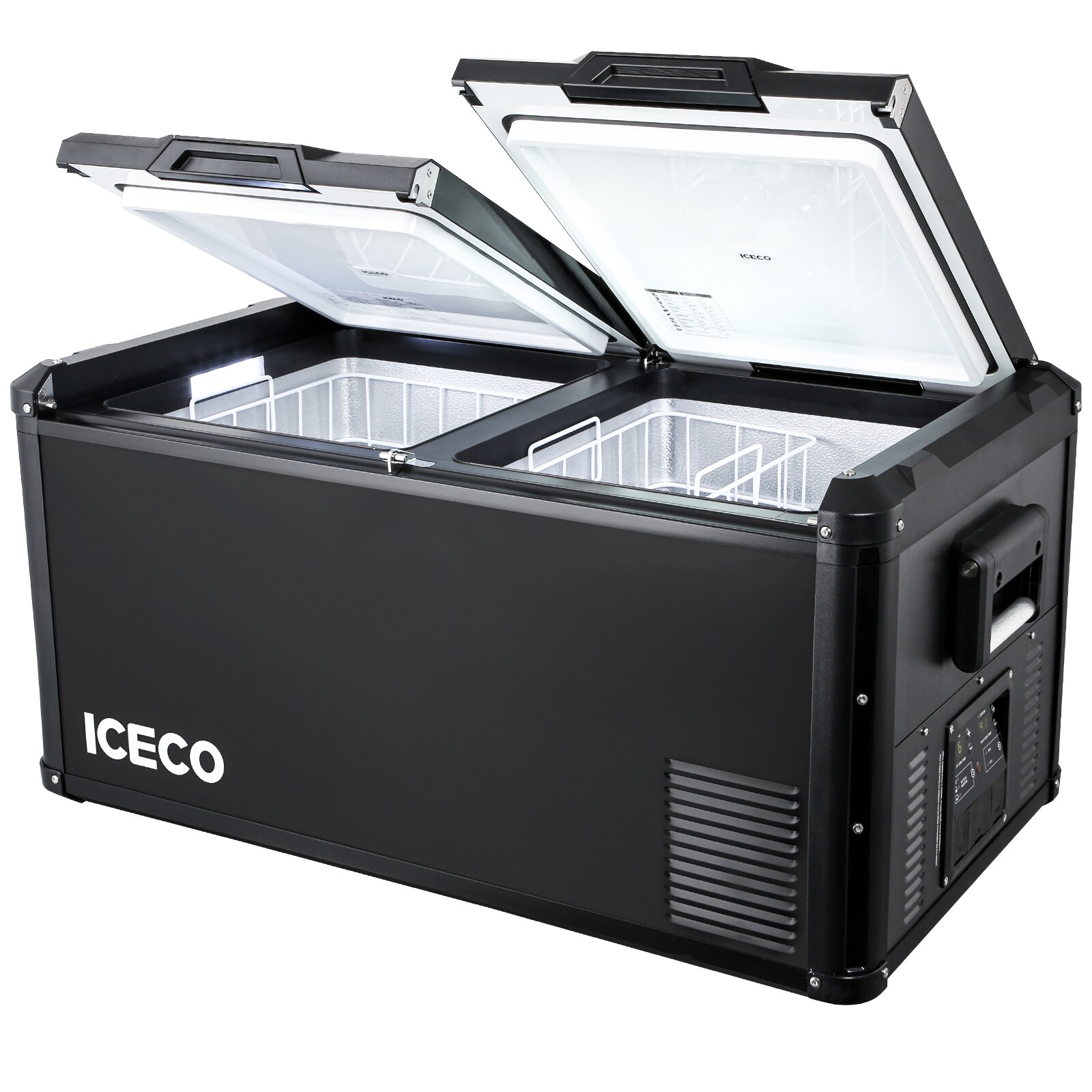 ICECO VL90ProD 90L 12V Dual Zone Portable Fridge Freezer Black