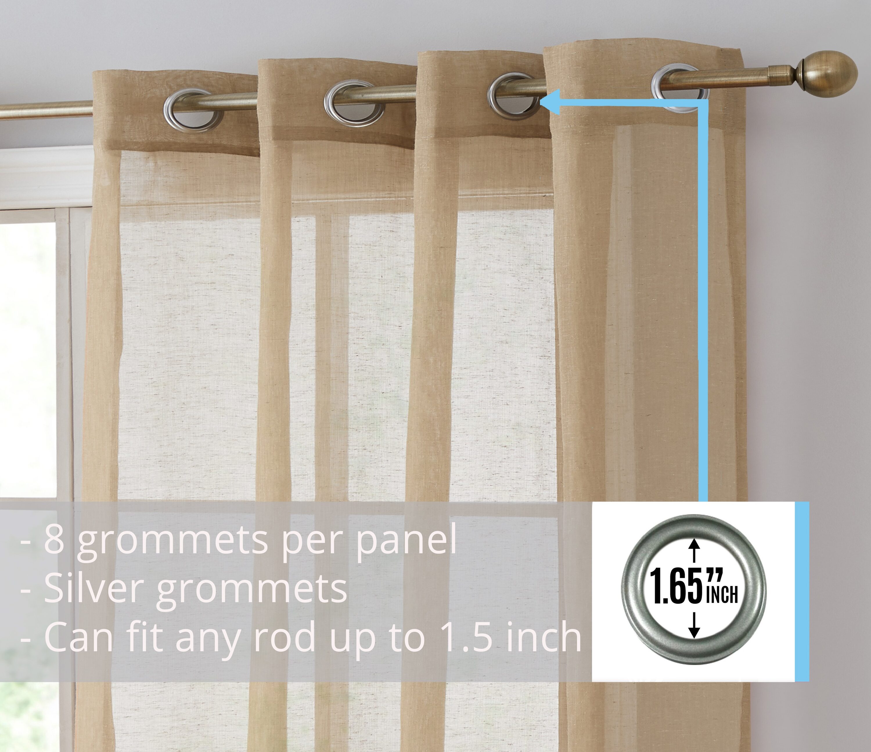 HLC.me SIERA-LN-TAUP72 curtains - View #3