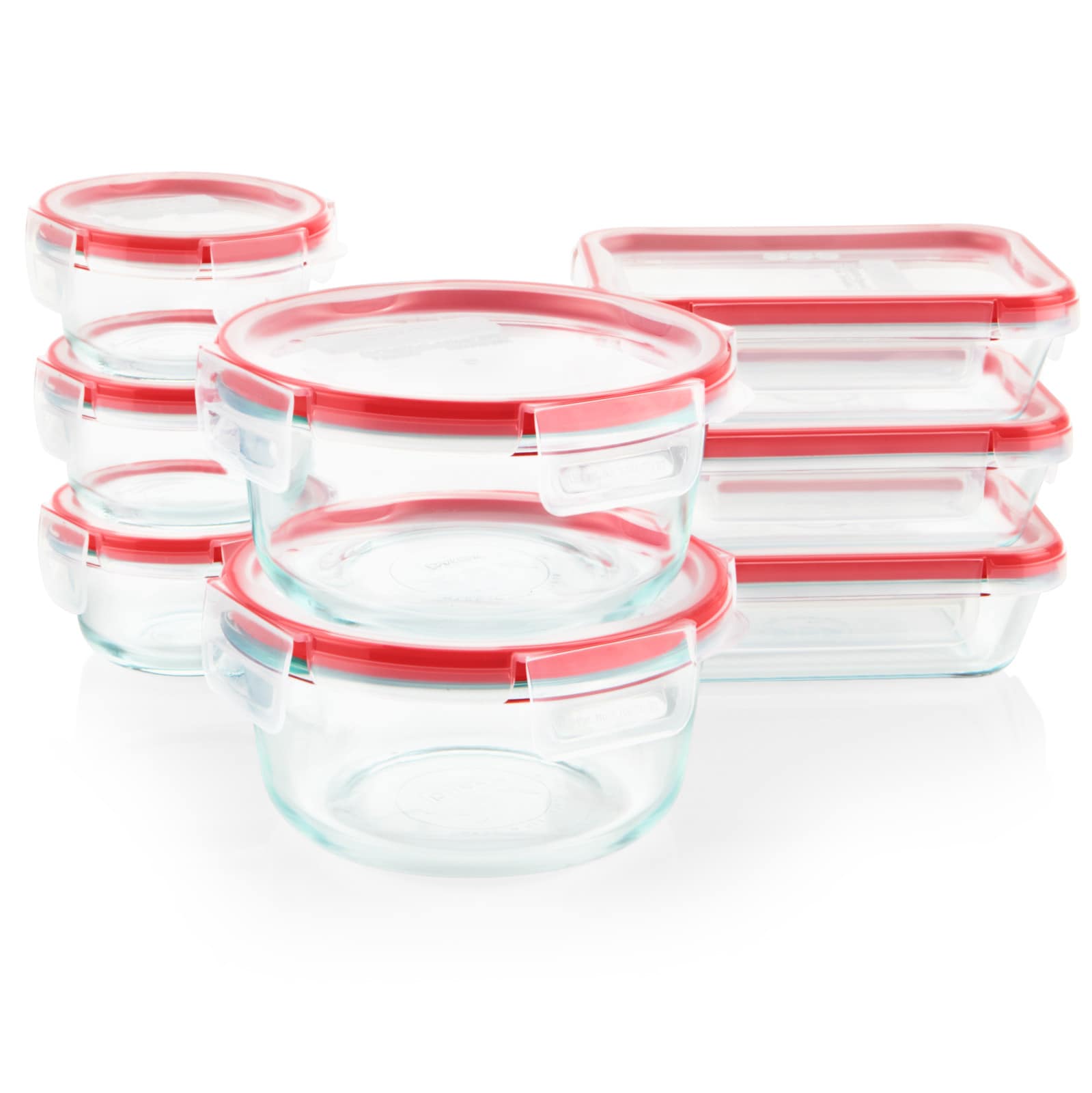 Glasslock 7-Pack Multisize Glass Bpa-free Reusable Food Storage