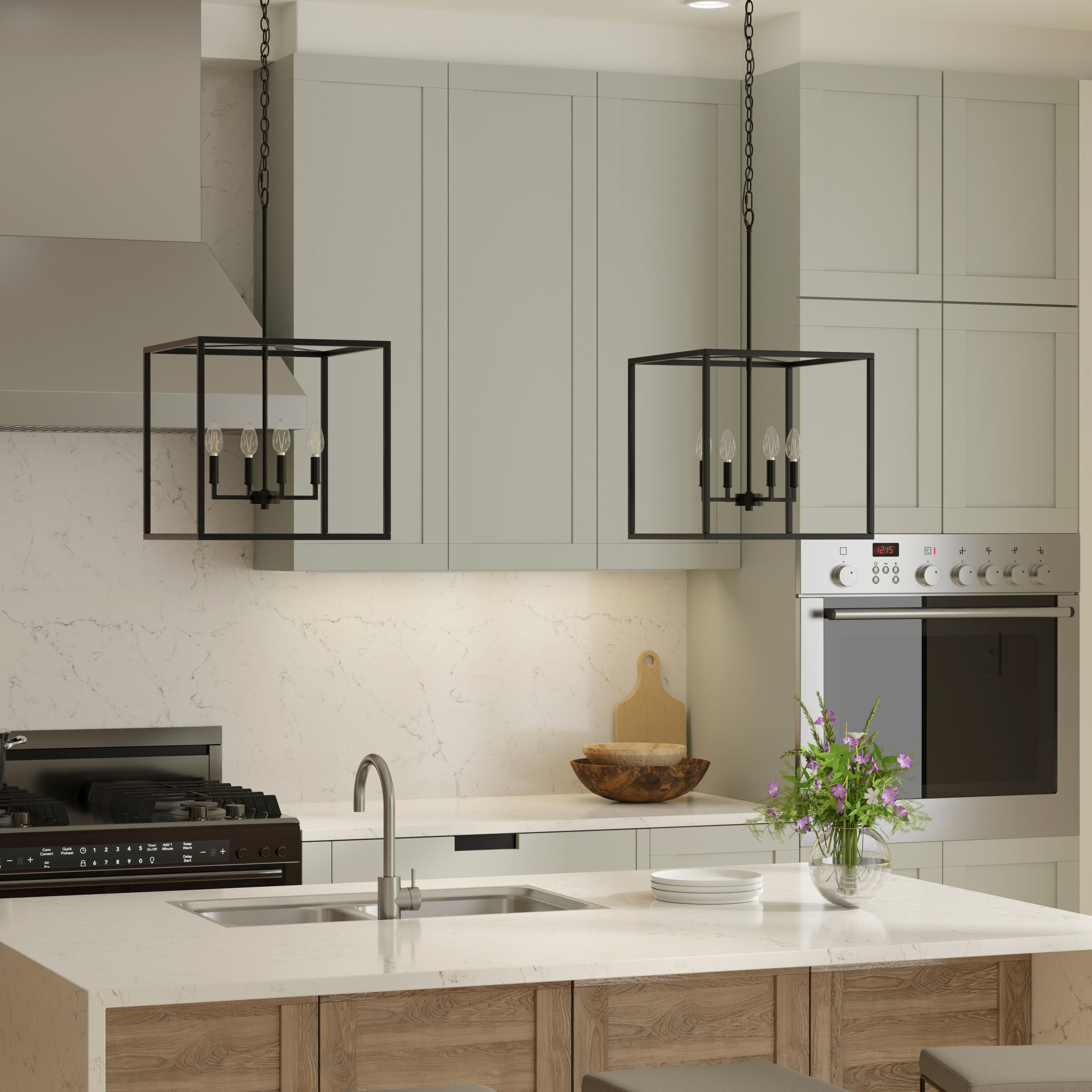allen + roth CH32-4MBK Pendant-Lights - View #9