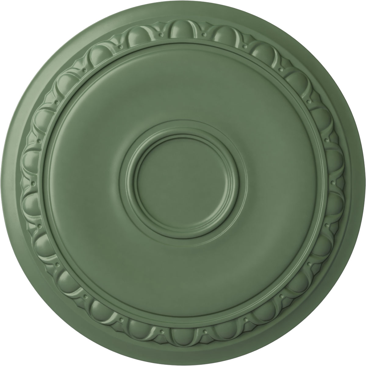 Ekena Millwork CM24CAAGF Caputo 24.25-in W x 24.25-in L Painted Athenian Green Polyurethane Whole Ceiling Medallion