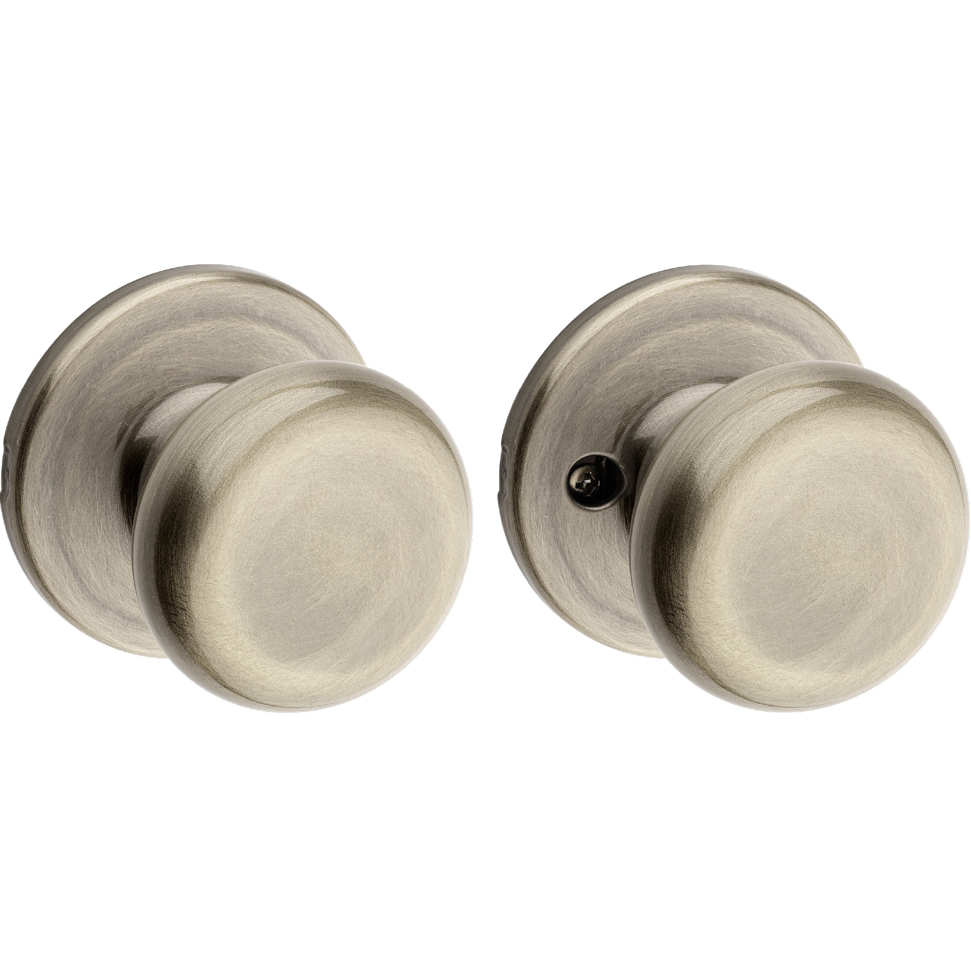 Kwikset Signature Series 720J 5 CP Juno Antique Brass Interior Hall/Closet Passage Door Knob with Antimicrobial Technology