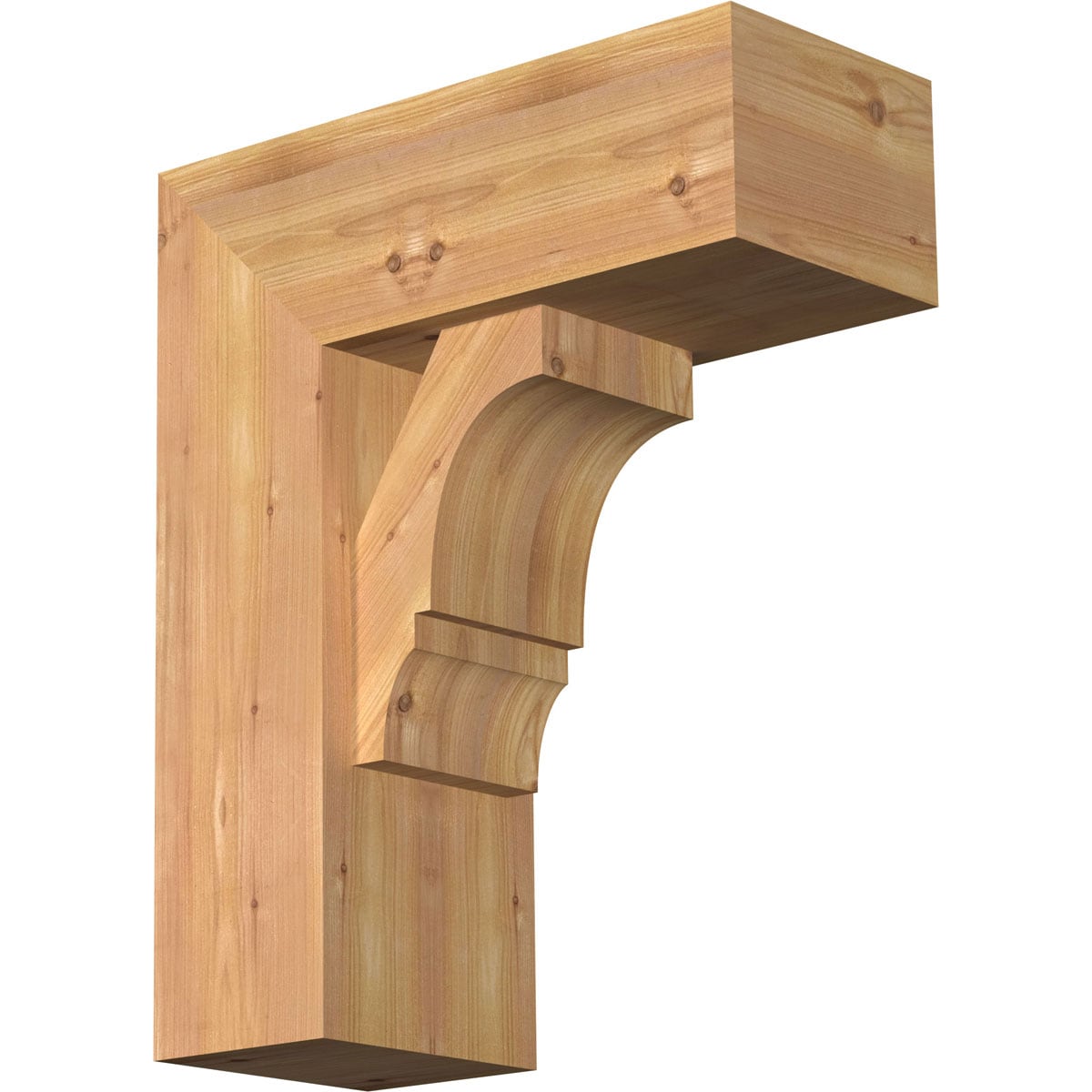Ekena Millwork 1461964 Balboa Block Smooth Bracket with Offset Brace 7-1/2-in x 18-in x 22-in Western red cedar Brown Wood Standard bracket