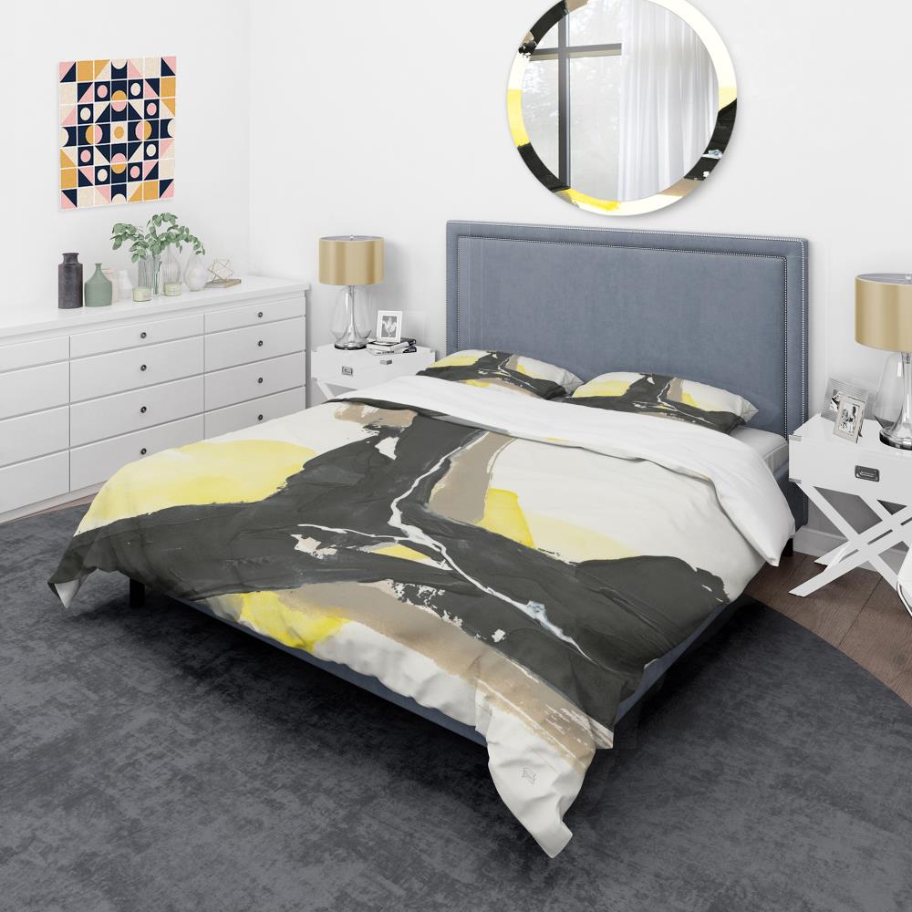 Designart BED30479-K N/AN/A 3 -Piece Black King Duvet cover Set