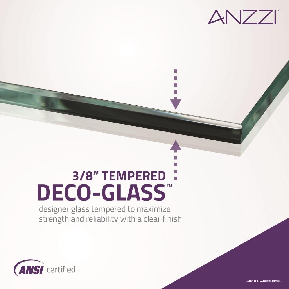 ANZZI Herald Series Brushed Nickel 48-in x 58-in Frameless Hinged 